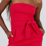 JUMPSUIT STRAPLESS DET CINTURON