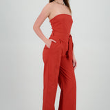 JUMPSUIT STRAPLESS DET CINTURON
