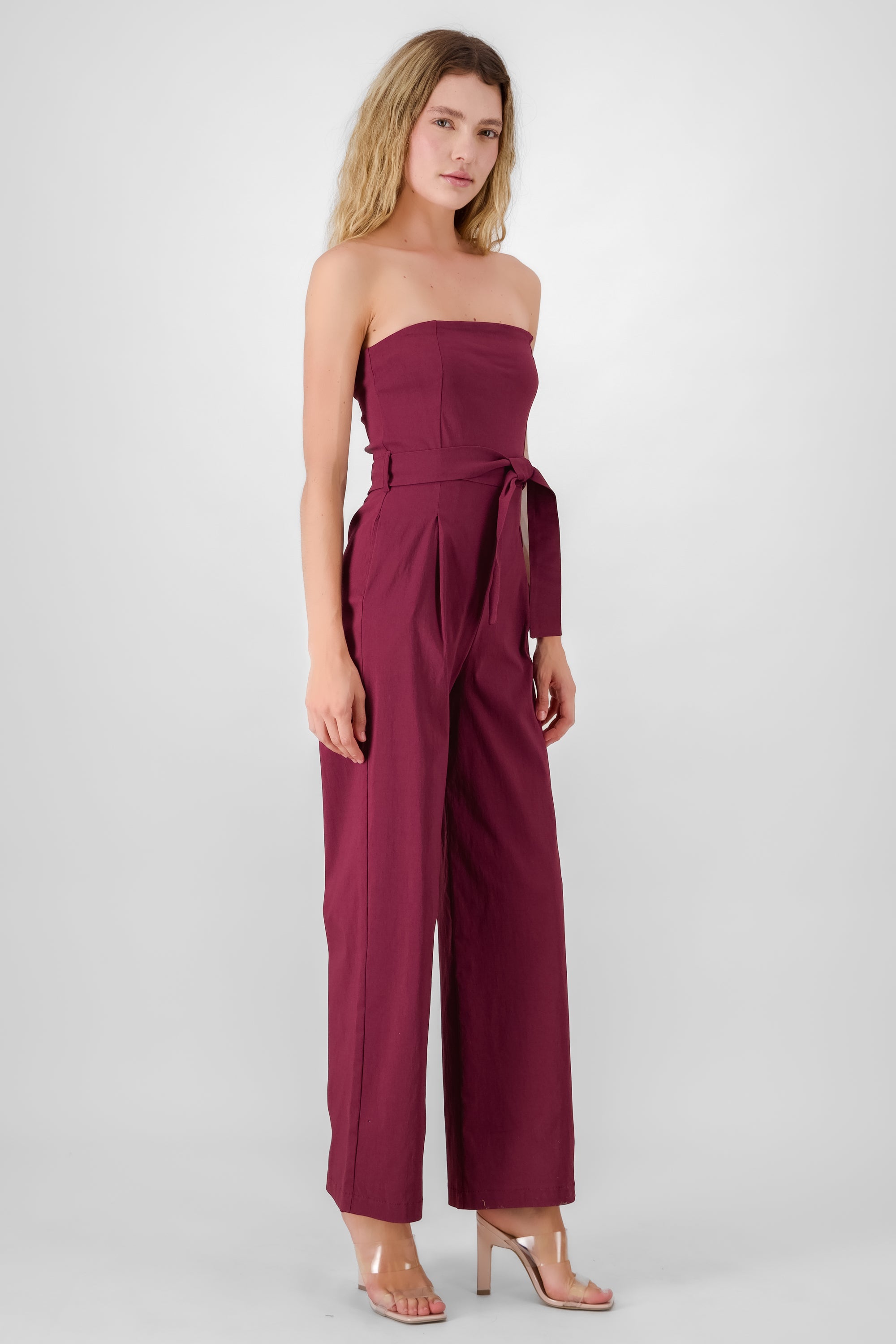 Jumpsuit strapless detalle cinturon VINO