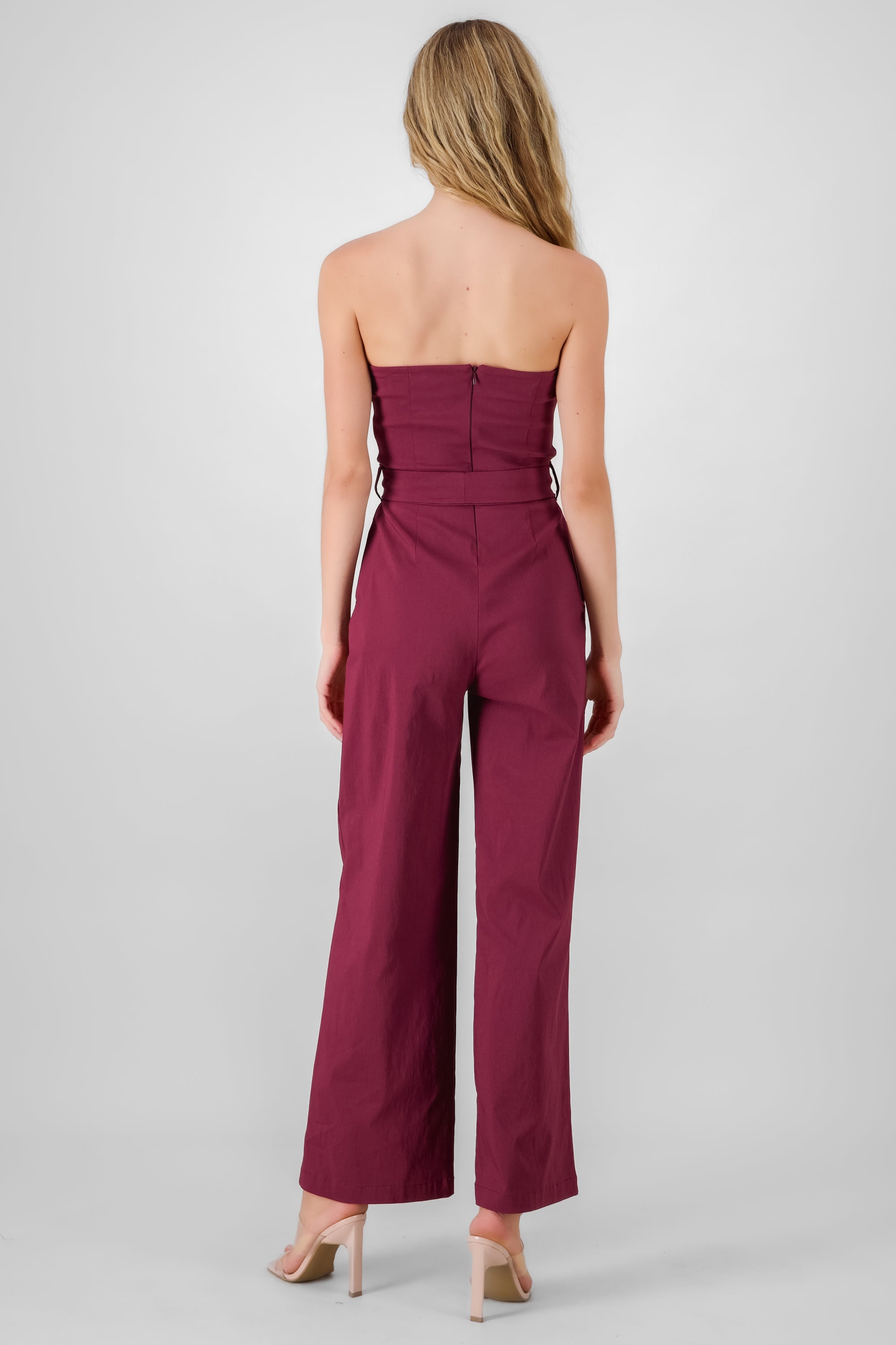 Jumpsuit strapless detalle cinturon VINO