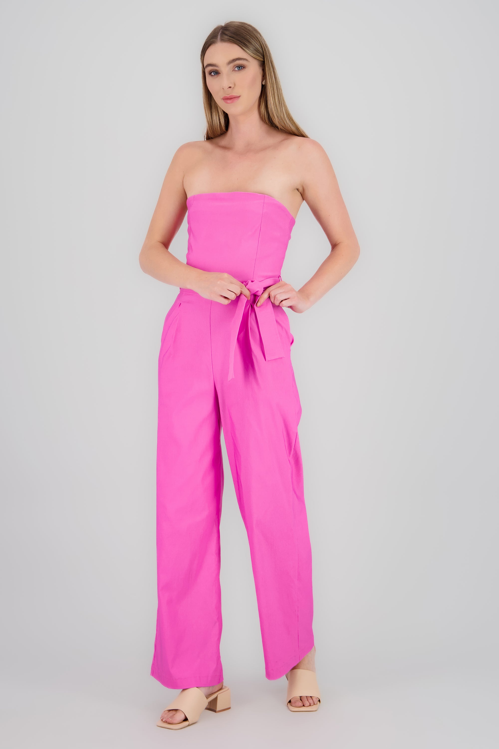 Jumpsuit strapless detalle cinturon ROSA