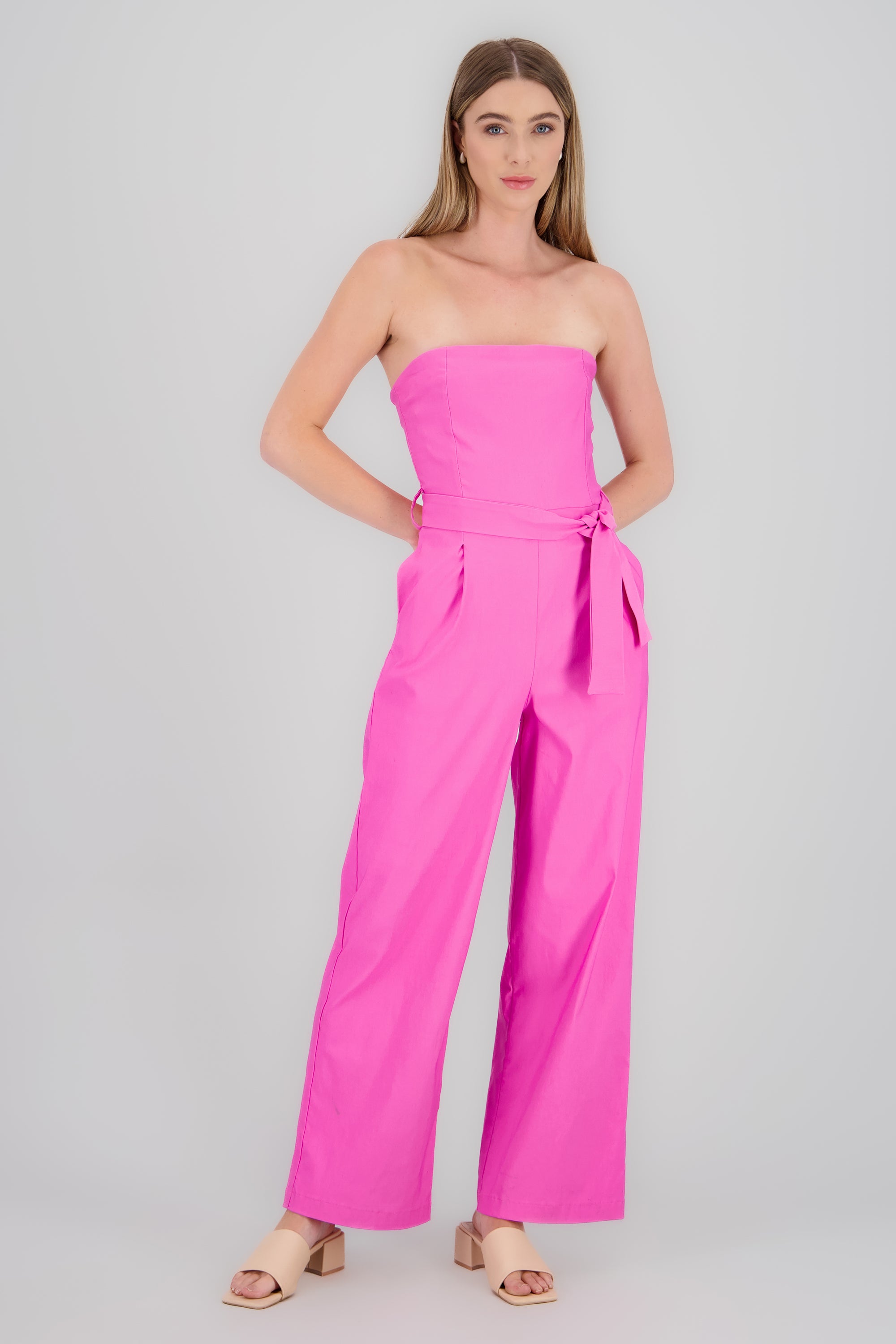 Jumpsuit strapless detalle cinturon ROSA