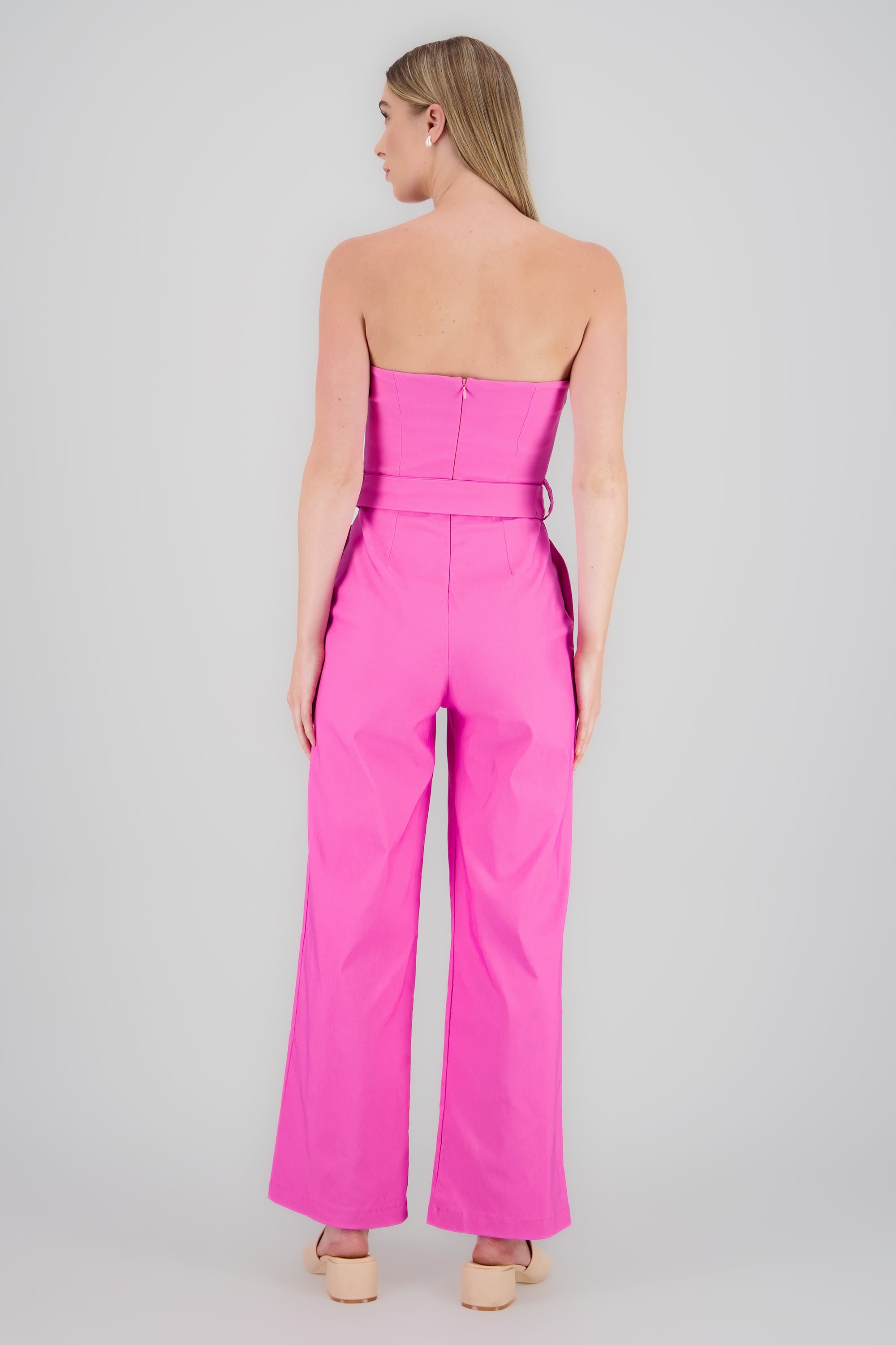 Jumpsuit strapless detalle cinturon ROSA