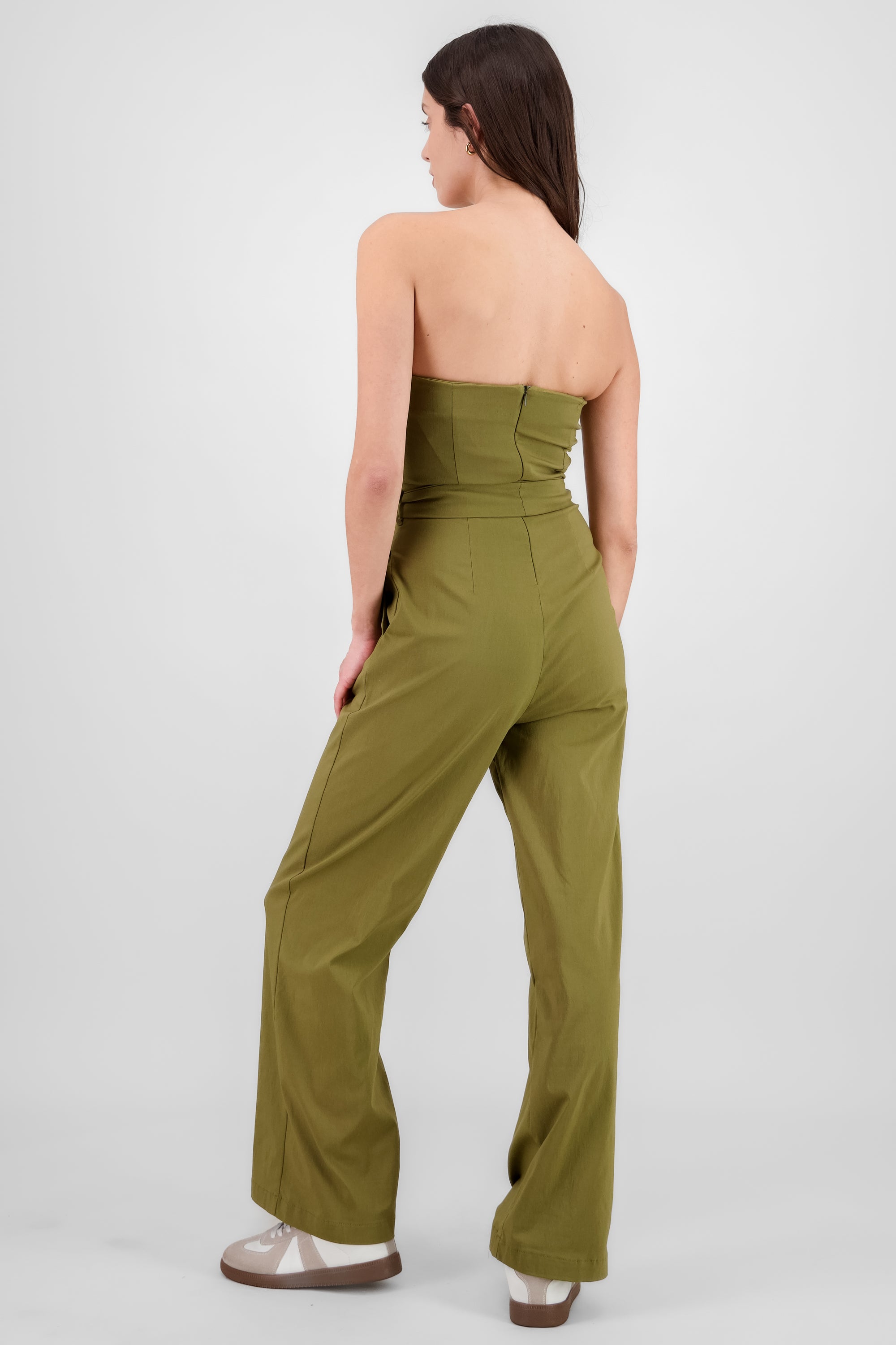 Jumpsuit strapless detalle cinturon OLIVO