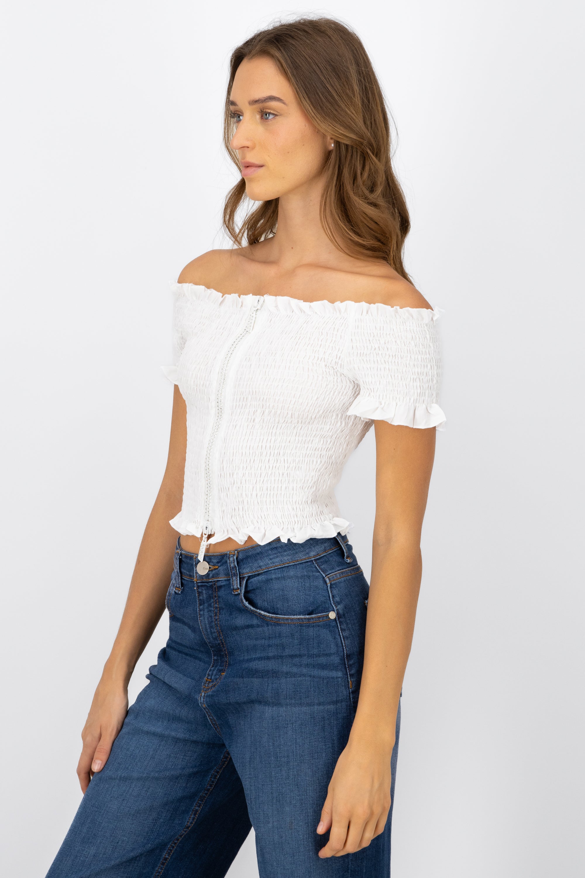 Blusa smog detalle cierre BLANCO