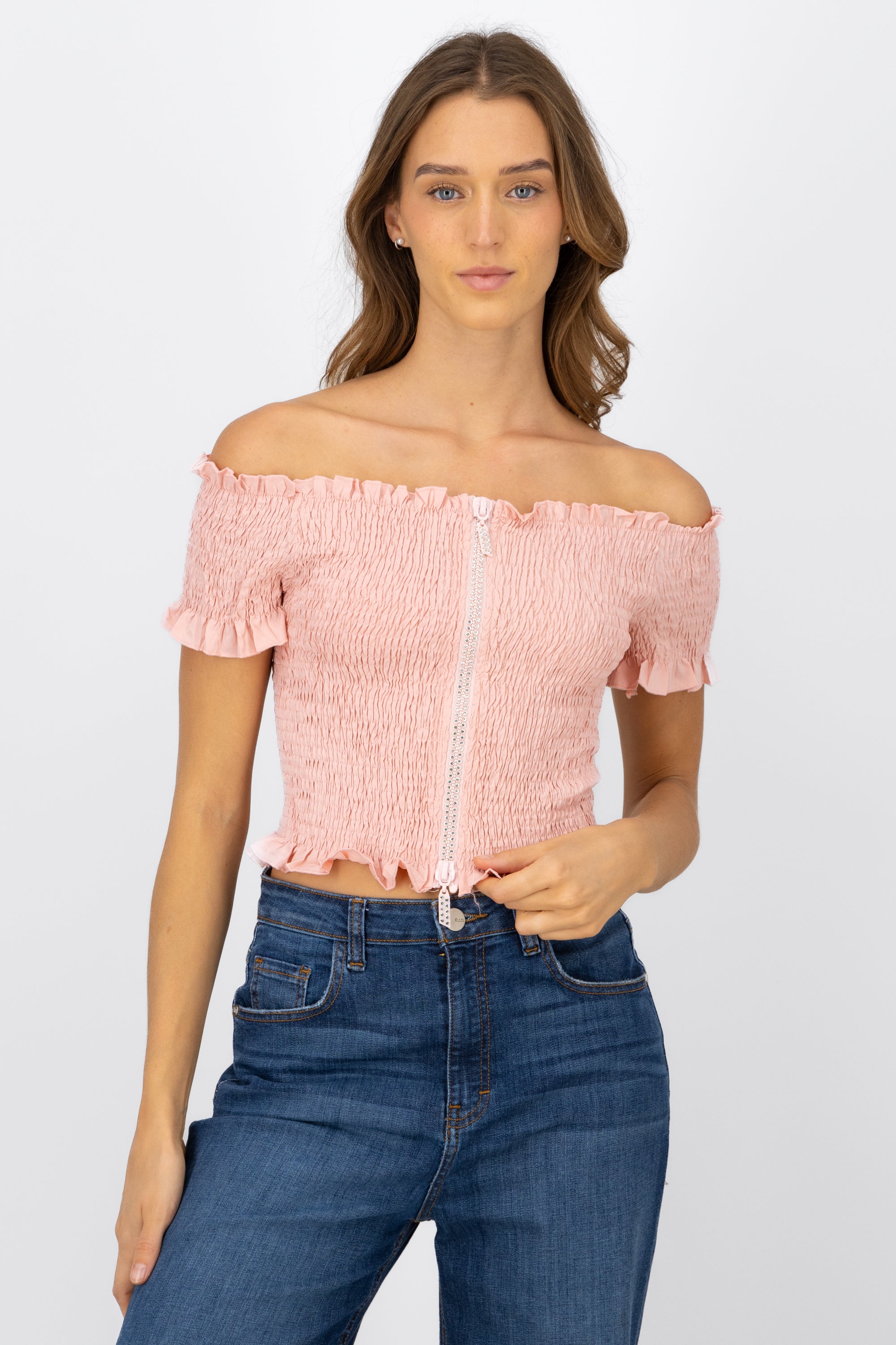 Blusa smog detalle cierre ROSA