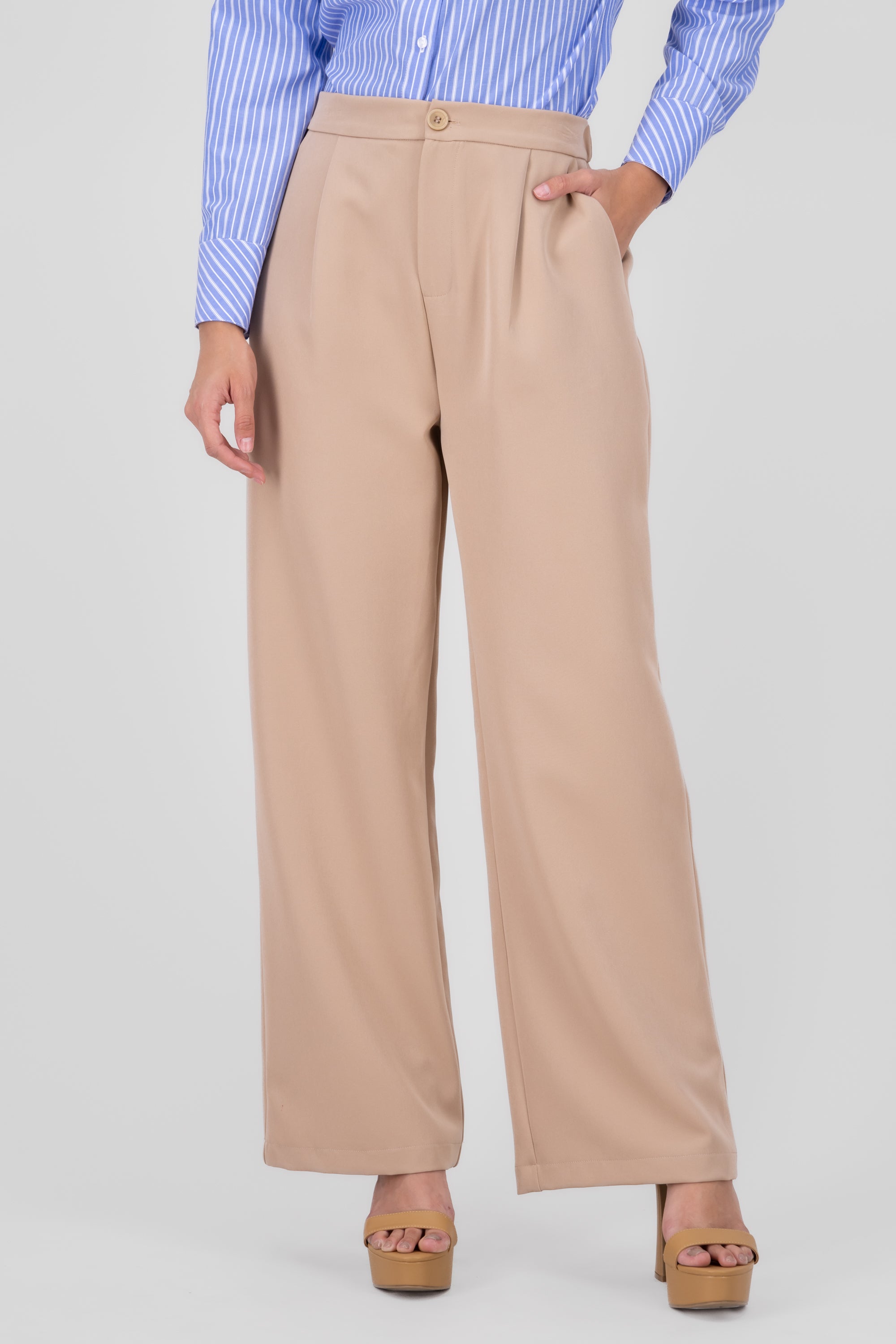 Pantalon Amplio Sastreado BEIGE