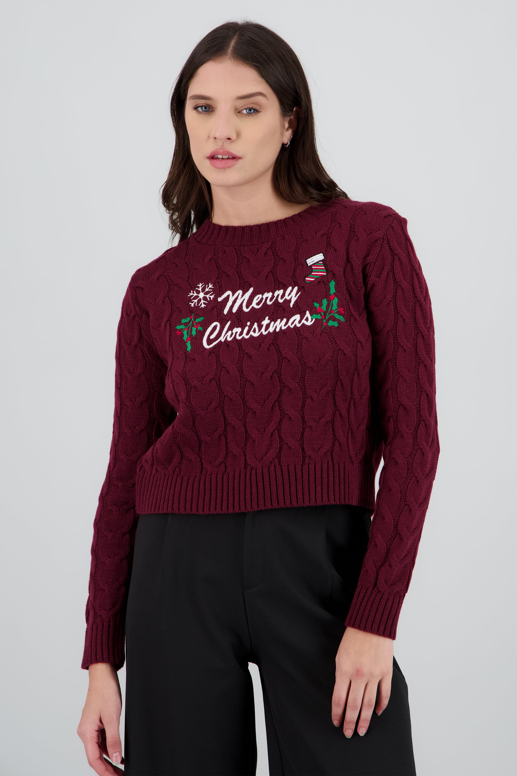Sueter navideño merry christmas VINO COMBO