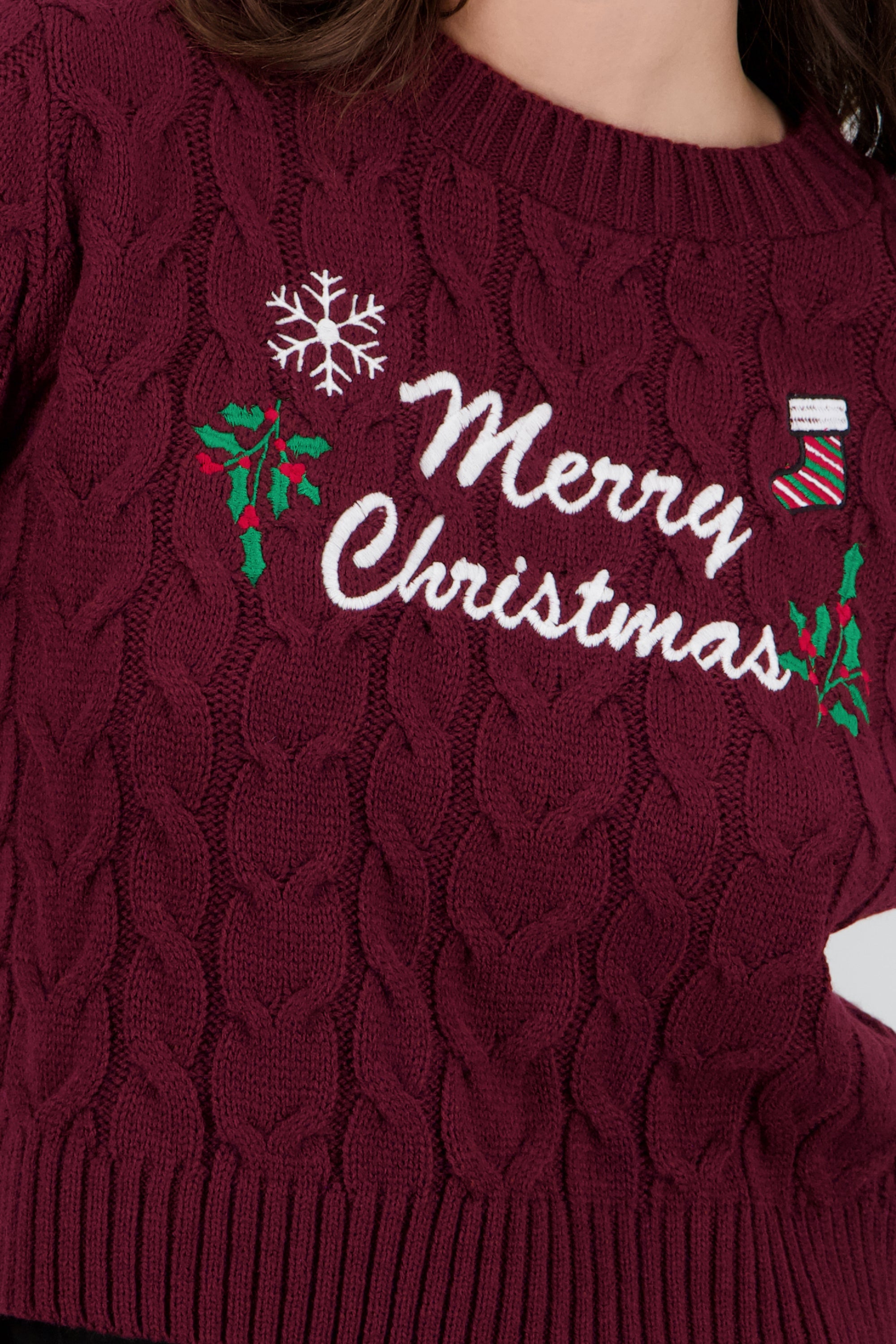 Sueter navideño merry christmas VINO COMBO