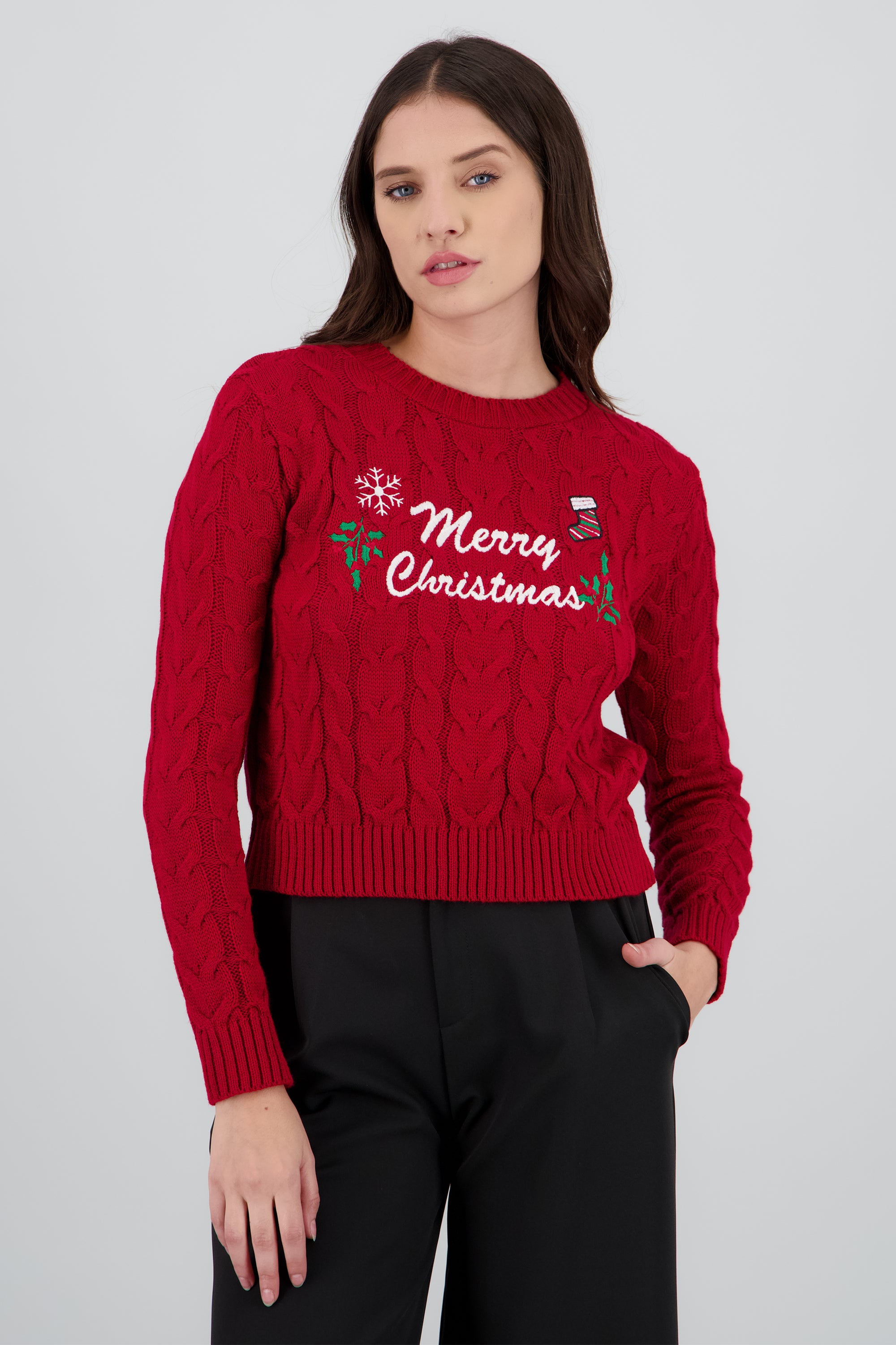Sueter navideño merry christmas ROJO COMBO