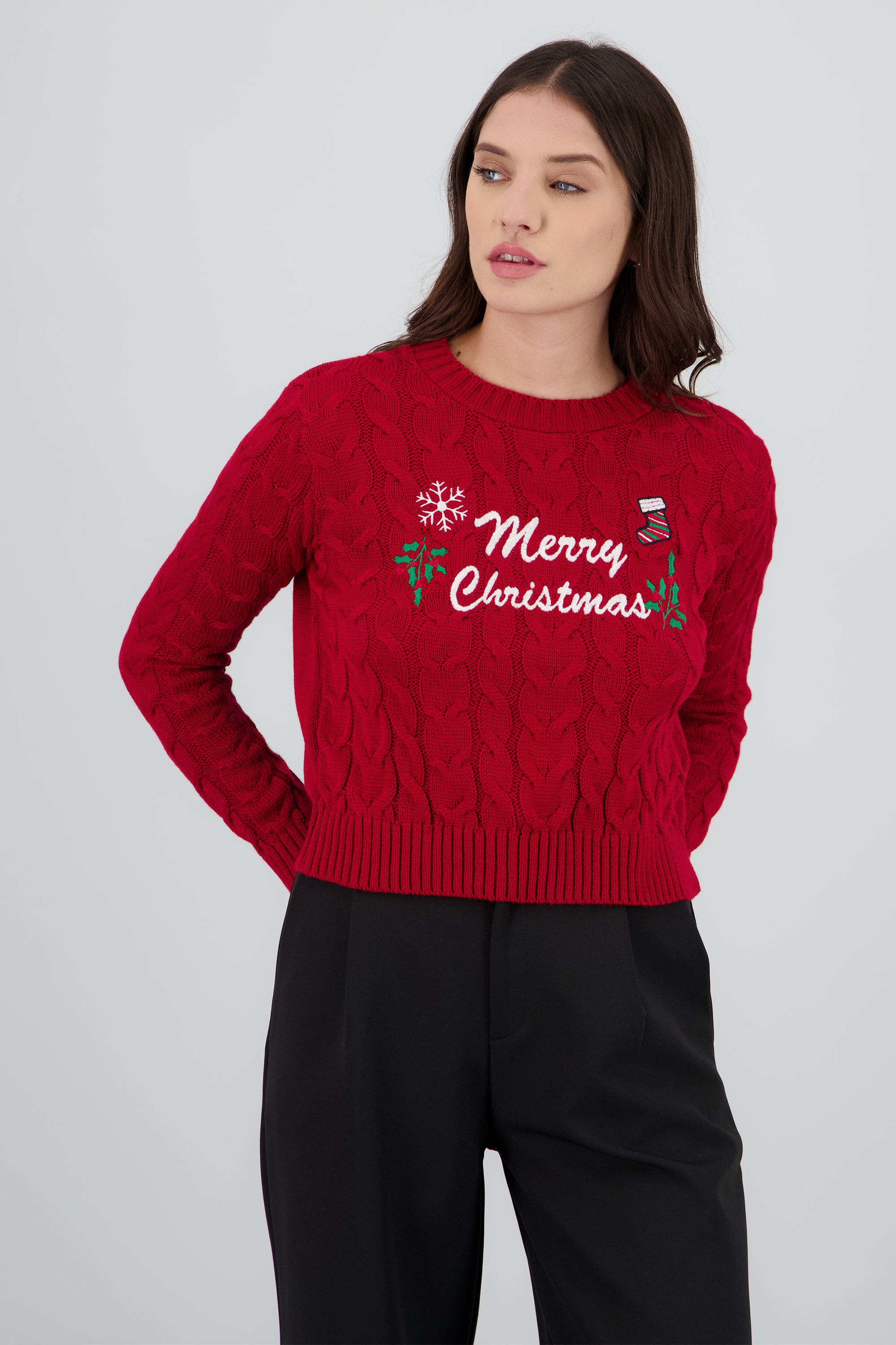 Sueter navideño merry christmas ROJO COMBO