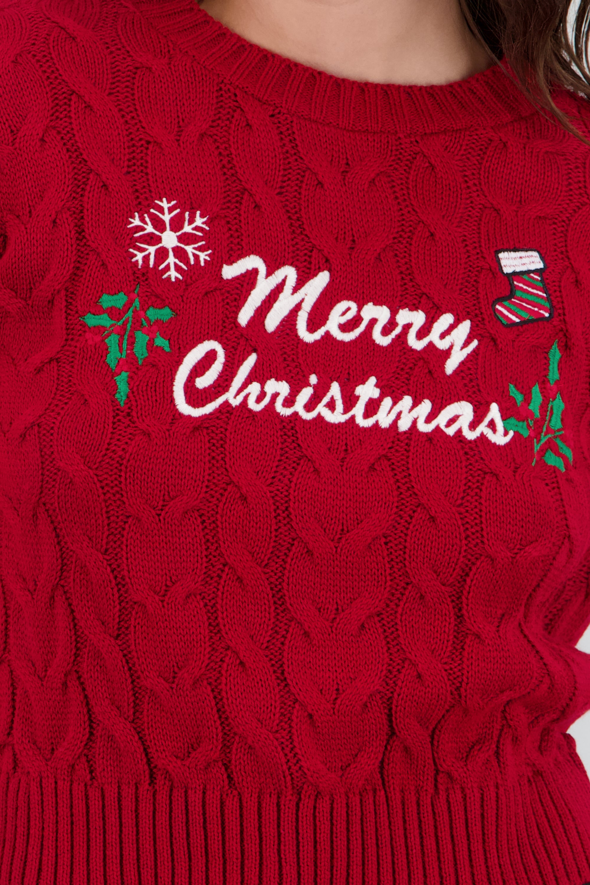 Sueter navideño merry christmas ROJO COMBO