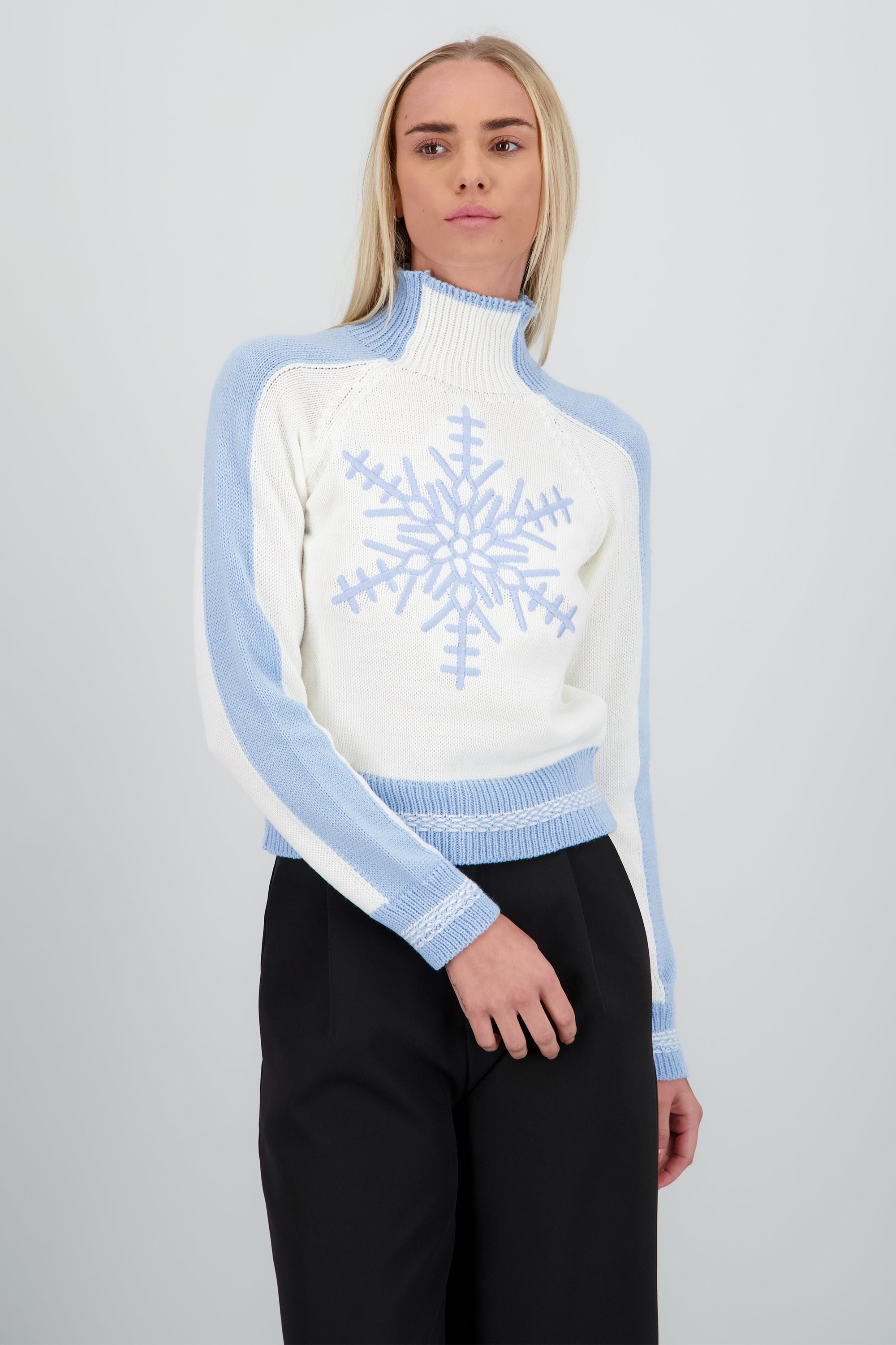 Sueter navideño copo de nieve AZUL COMBO