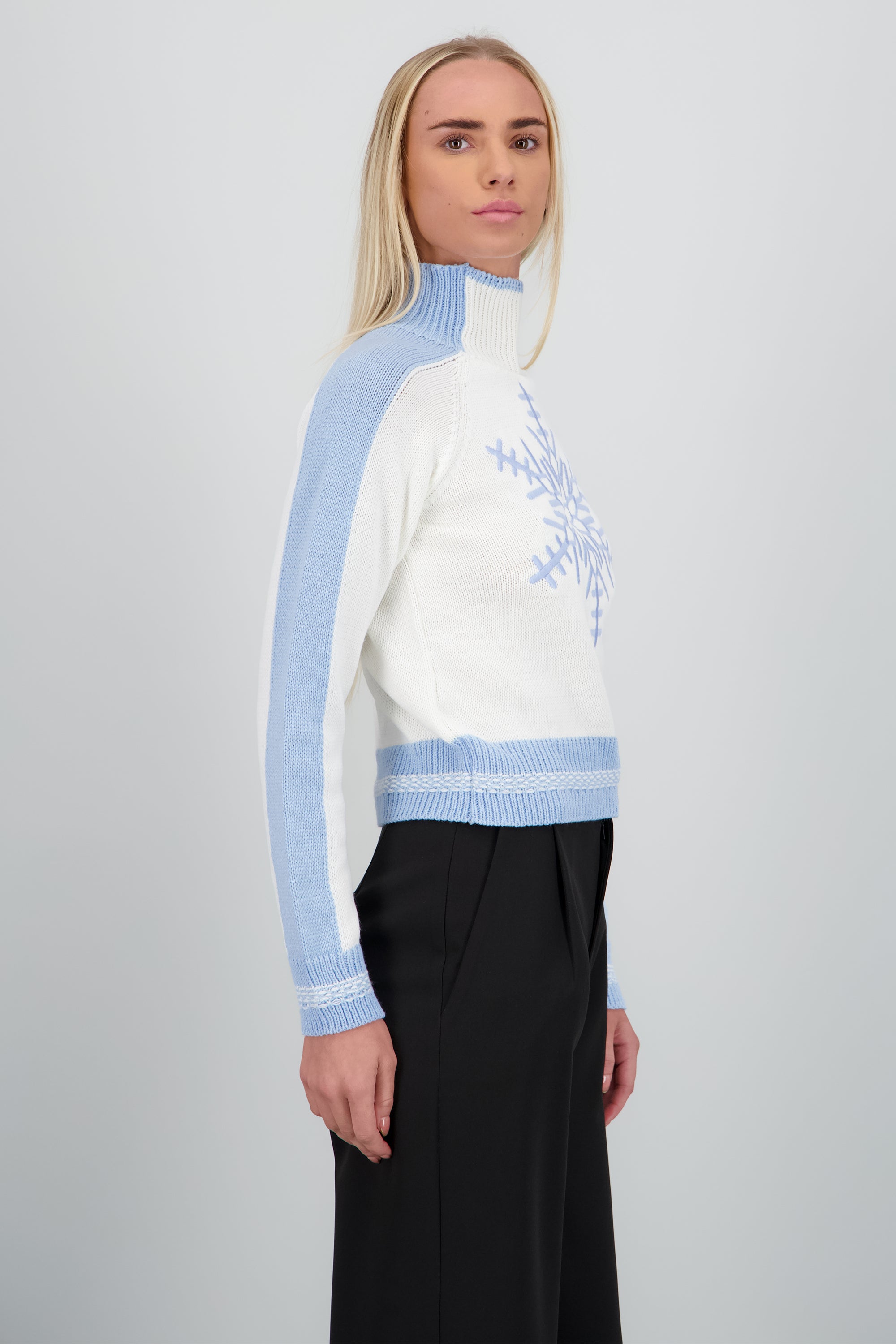 Sueter navideño copo de nieve AZUL COMBO