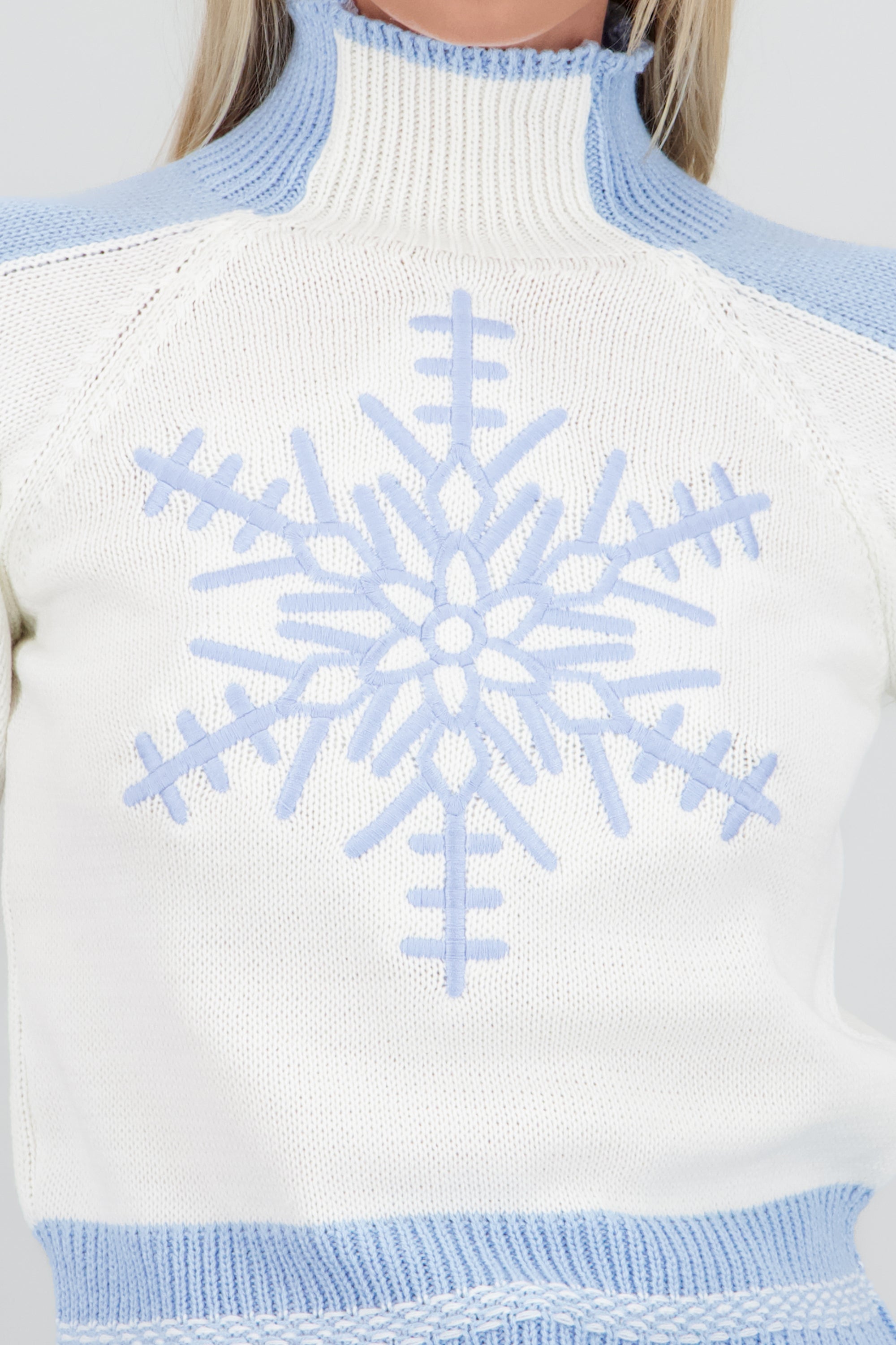 Sueter navideño copo de nieve AZUL COMBO