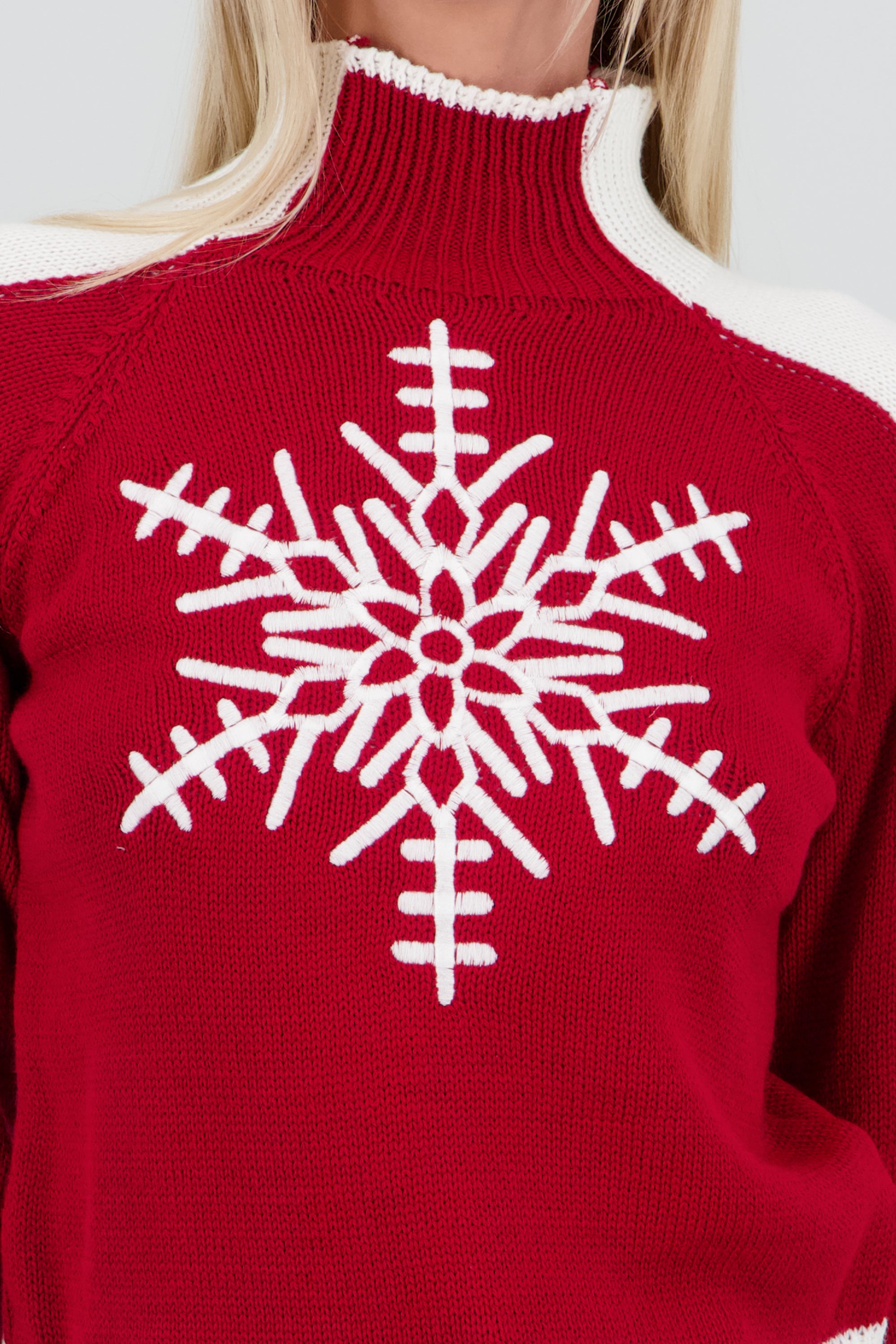 Sueter navideño copo de nieve ROJO COMBO