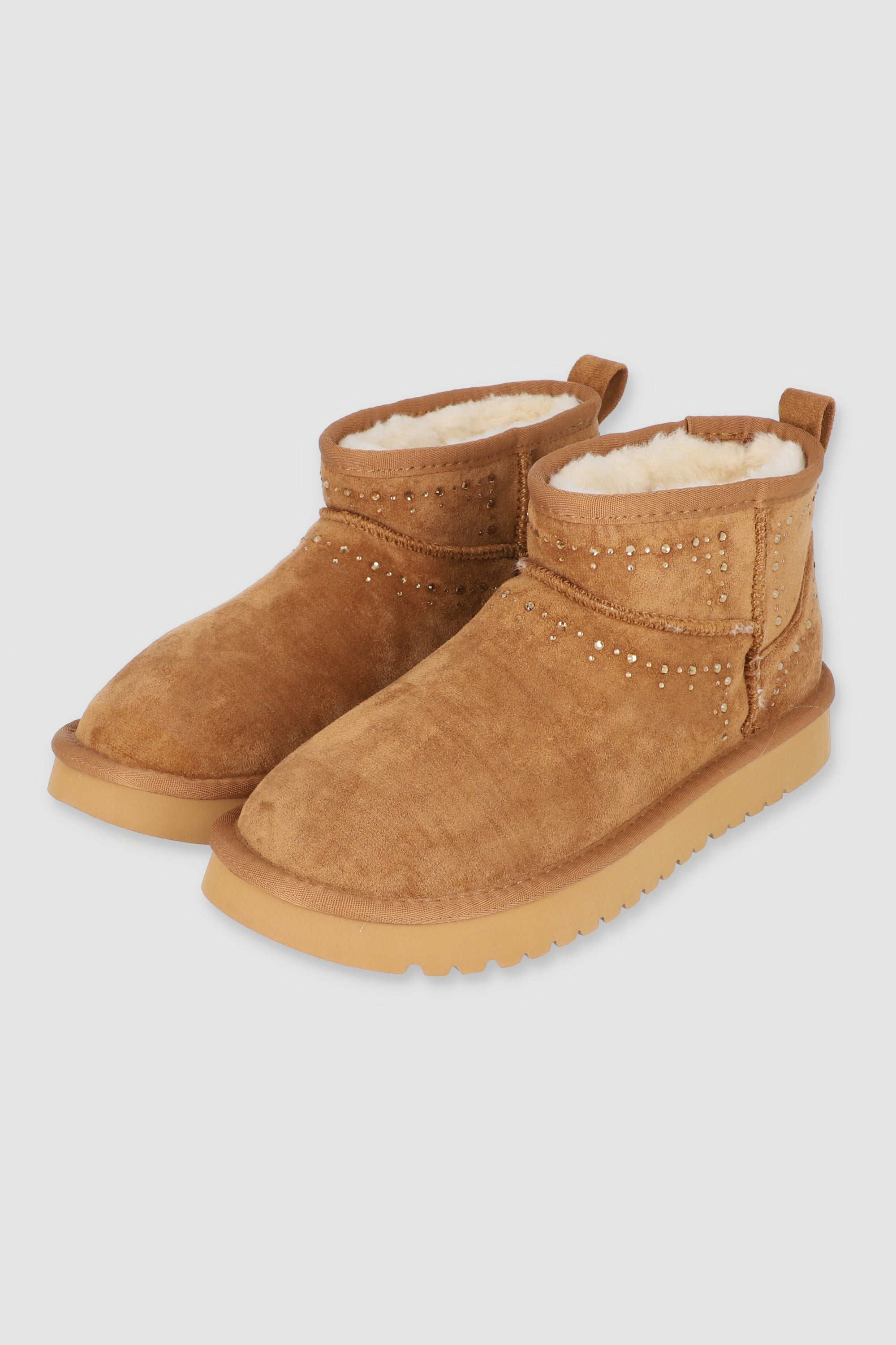 BOTA PELUCHE BRILLOS CAMELLO