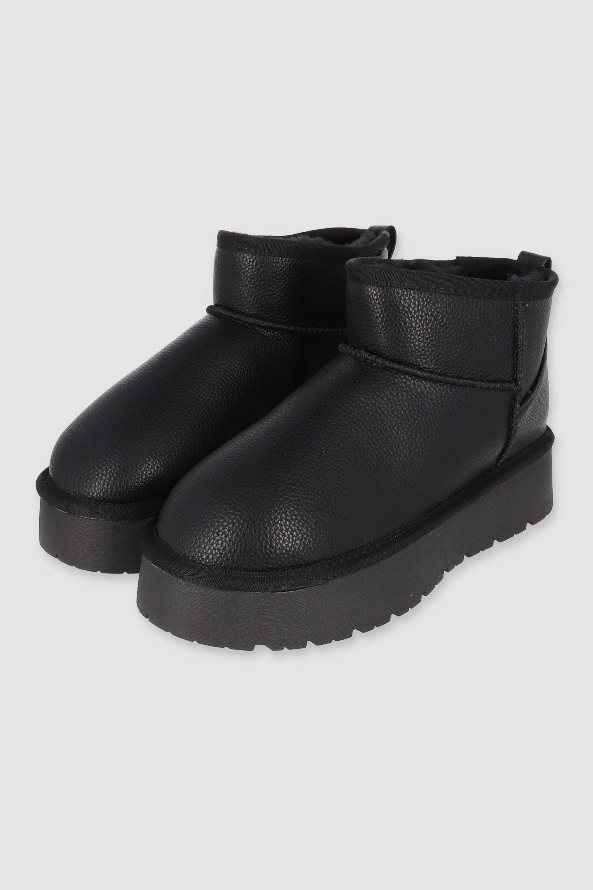 BOTA PELUCHE BRILLOS NEGRO