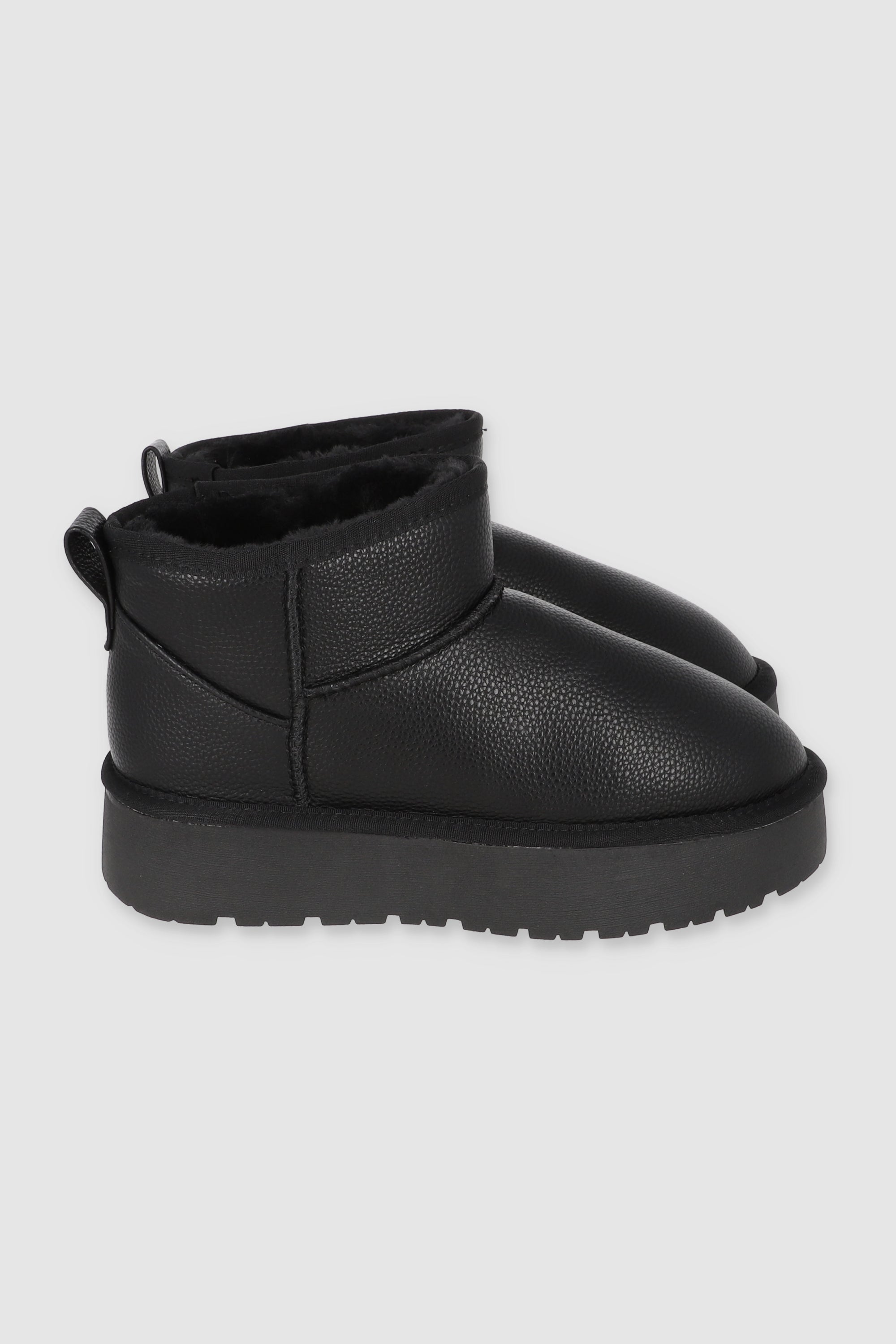 BOTA PELUCHE BRILLOS NEGRO