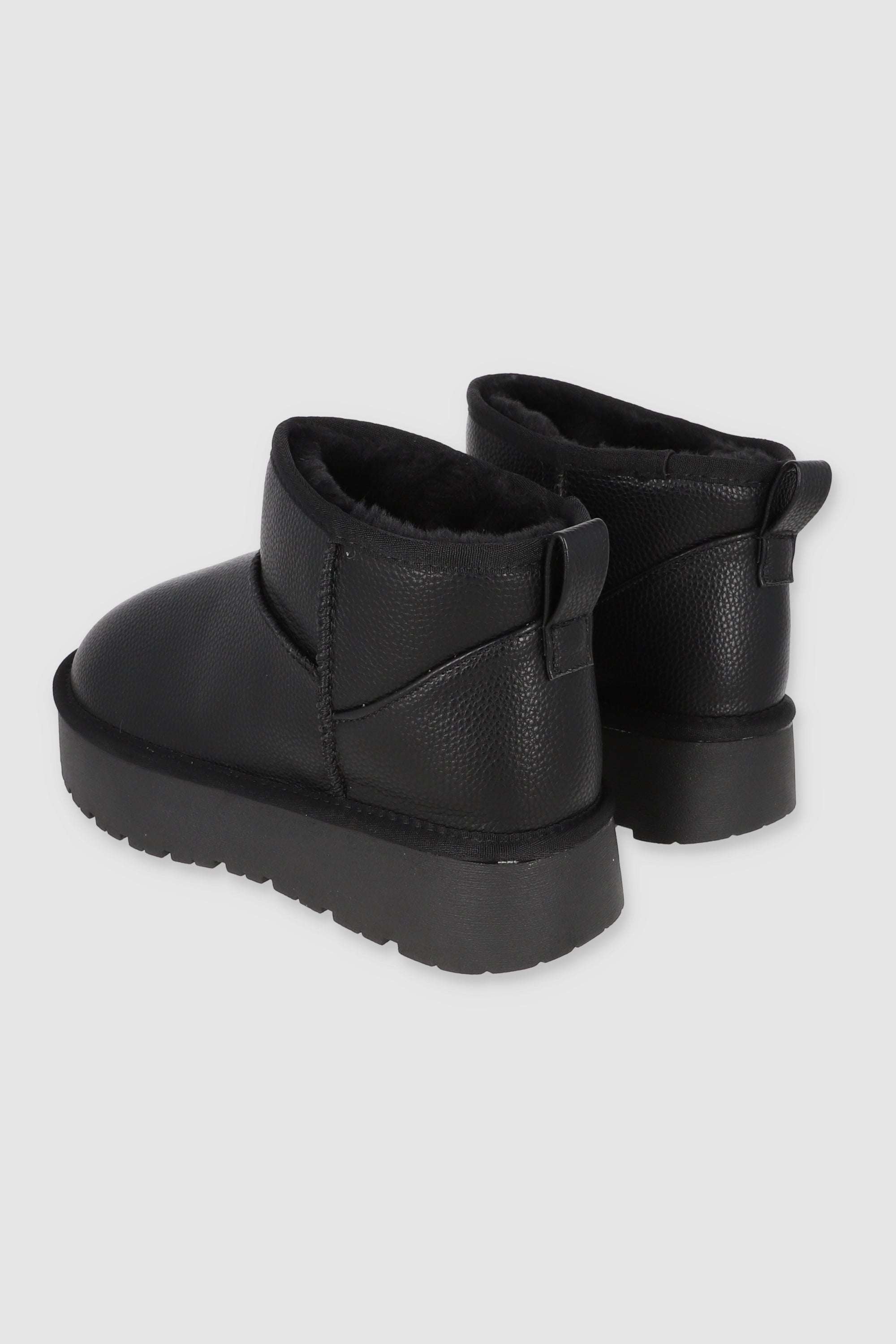 BOTA PELUCHE BRILLOS NEGRO