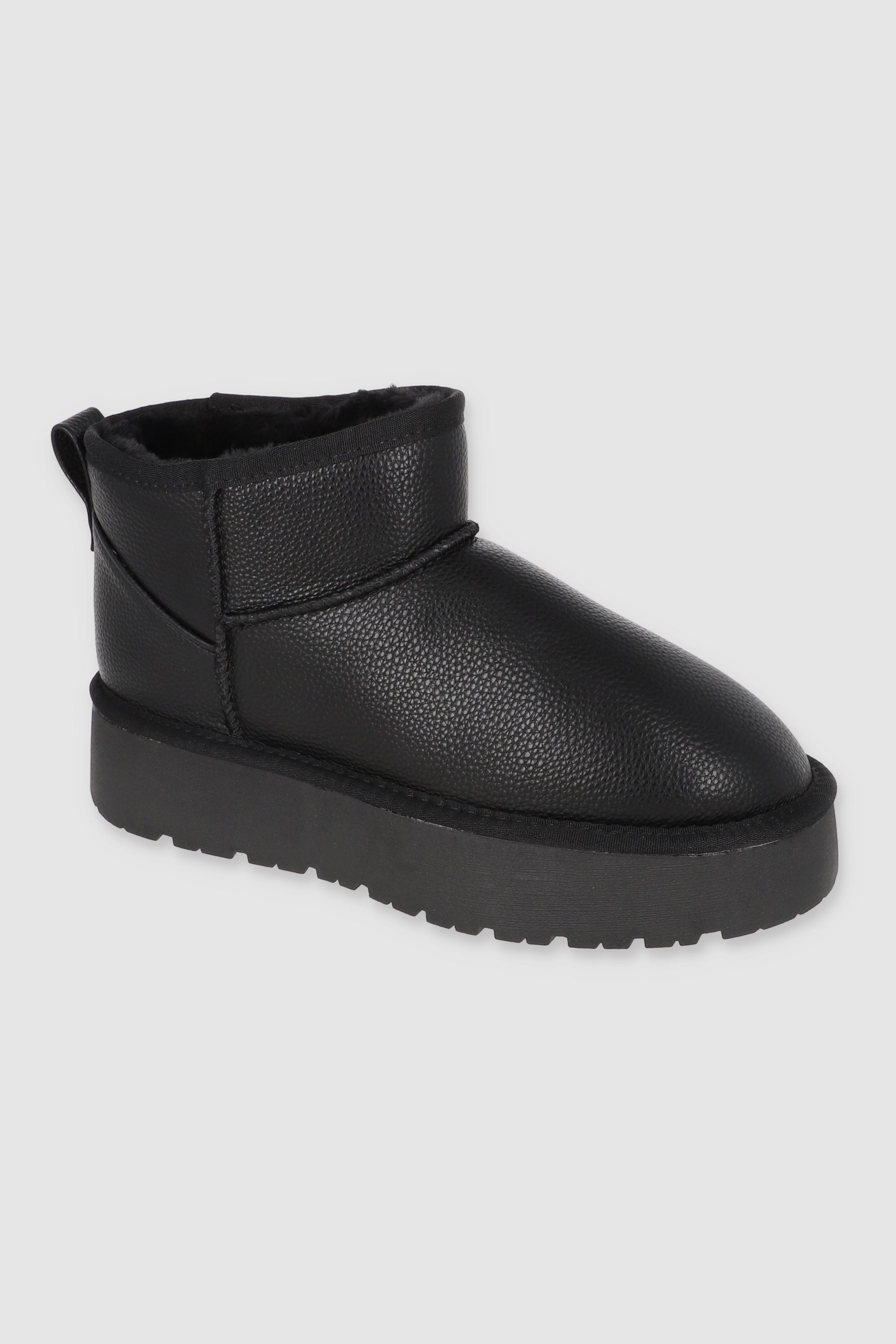 BOTA PELUCHE BRILLOS NEGRO