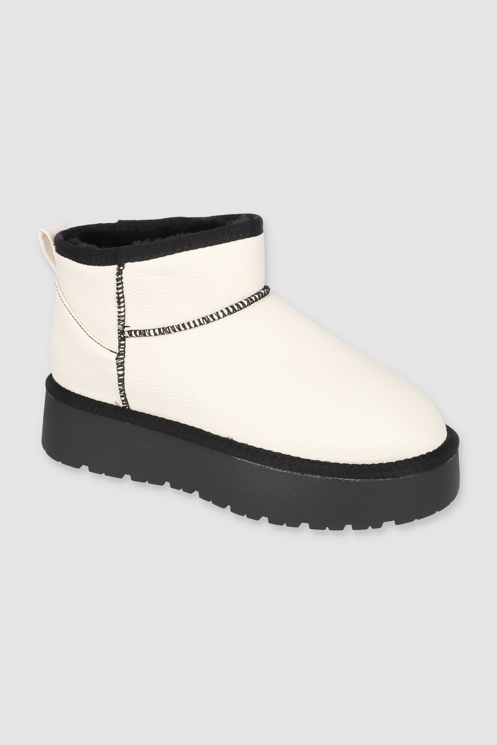 BOTA PELUCHE PU BLANCO