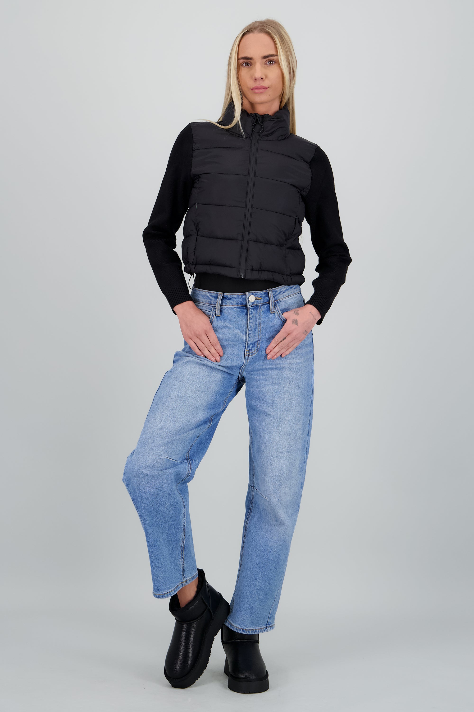 Bota invierno peluche pu NEGRO