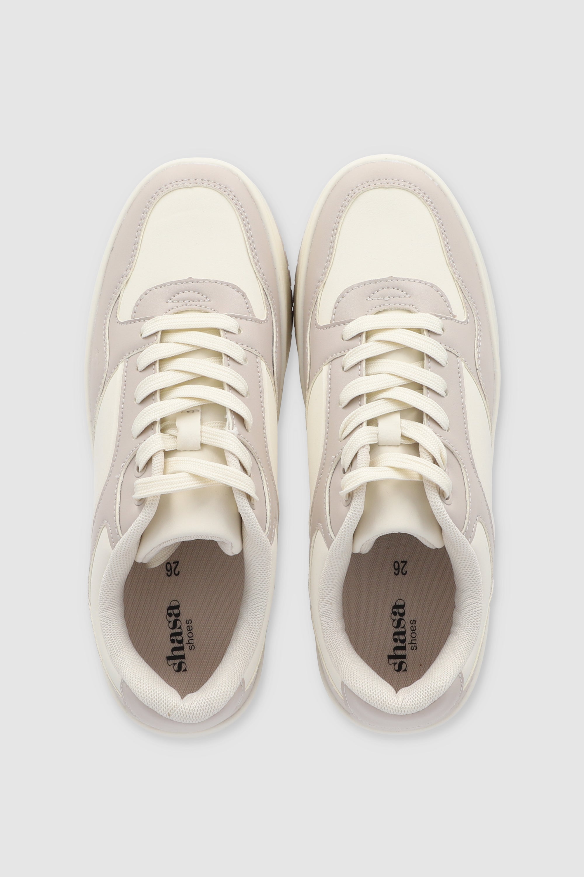 Tenis casual contrastes de color BEIGE