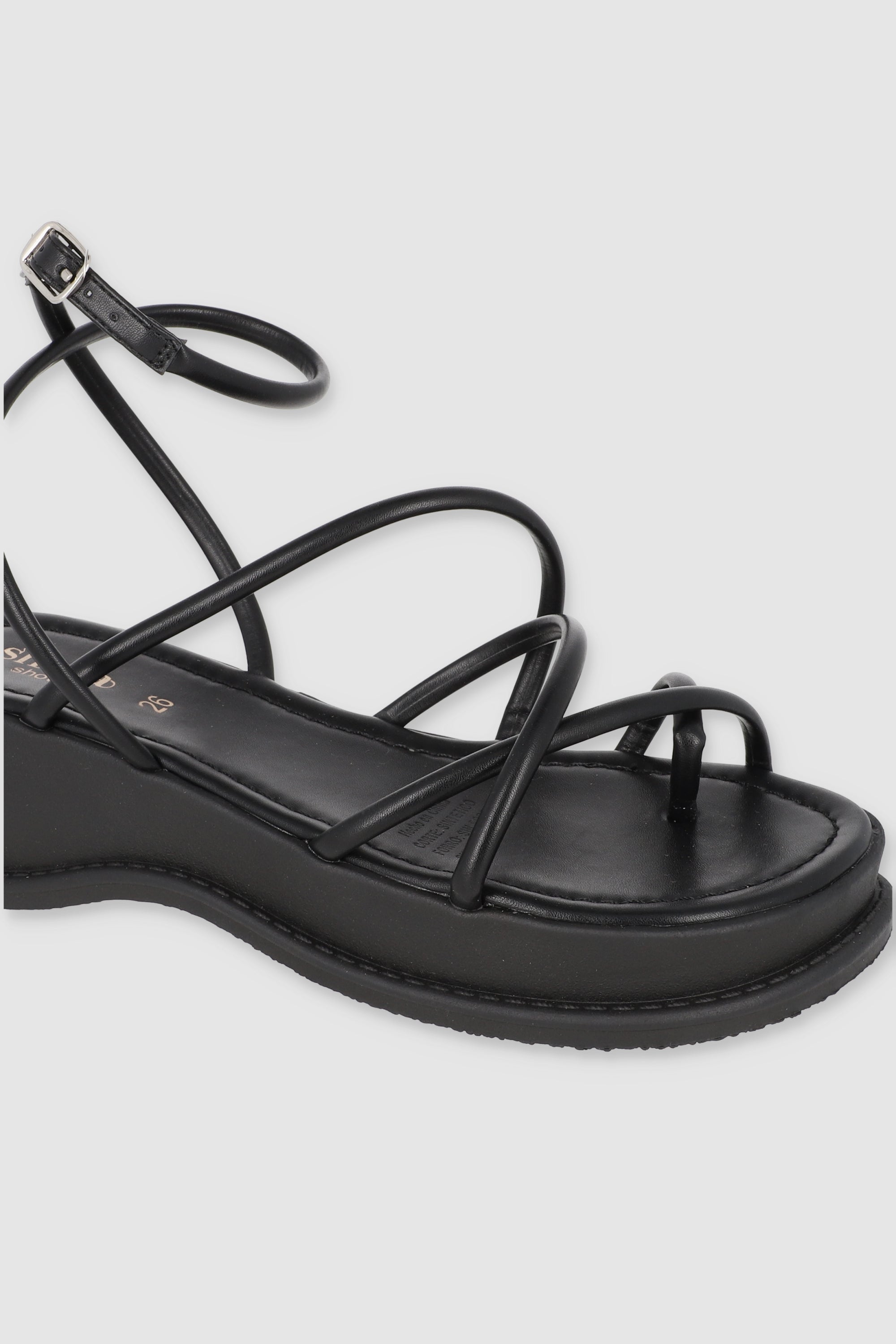 Sandalia suela chunky tiras NEGRO