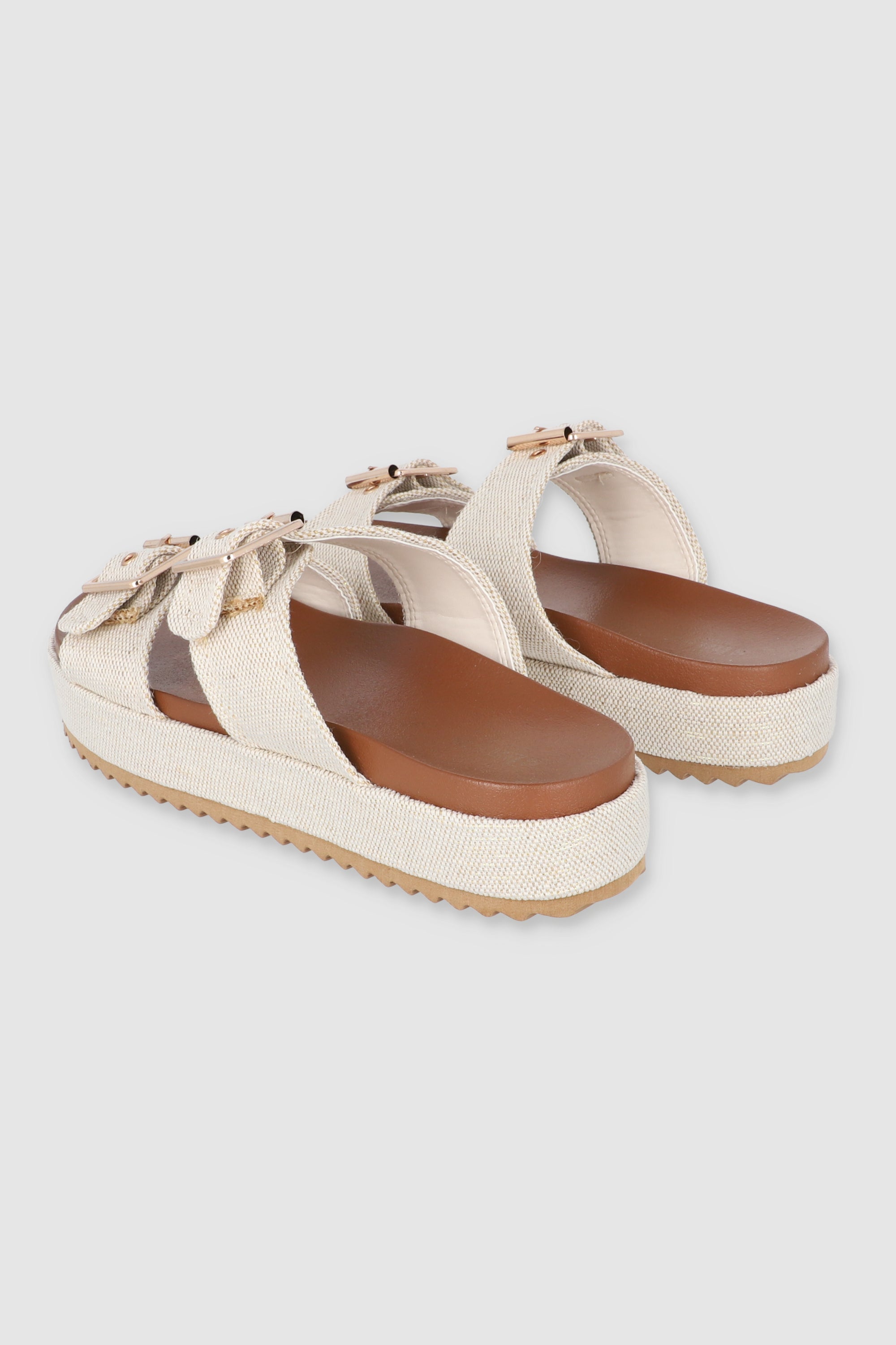 Sandalia plataforma dos hebillas BEIGE