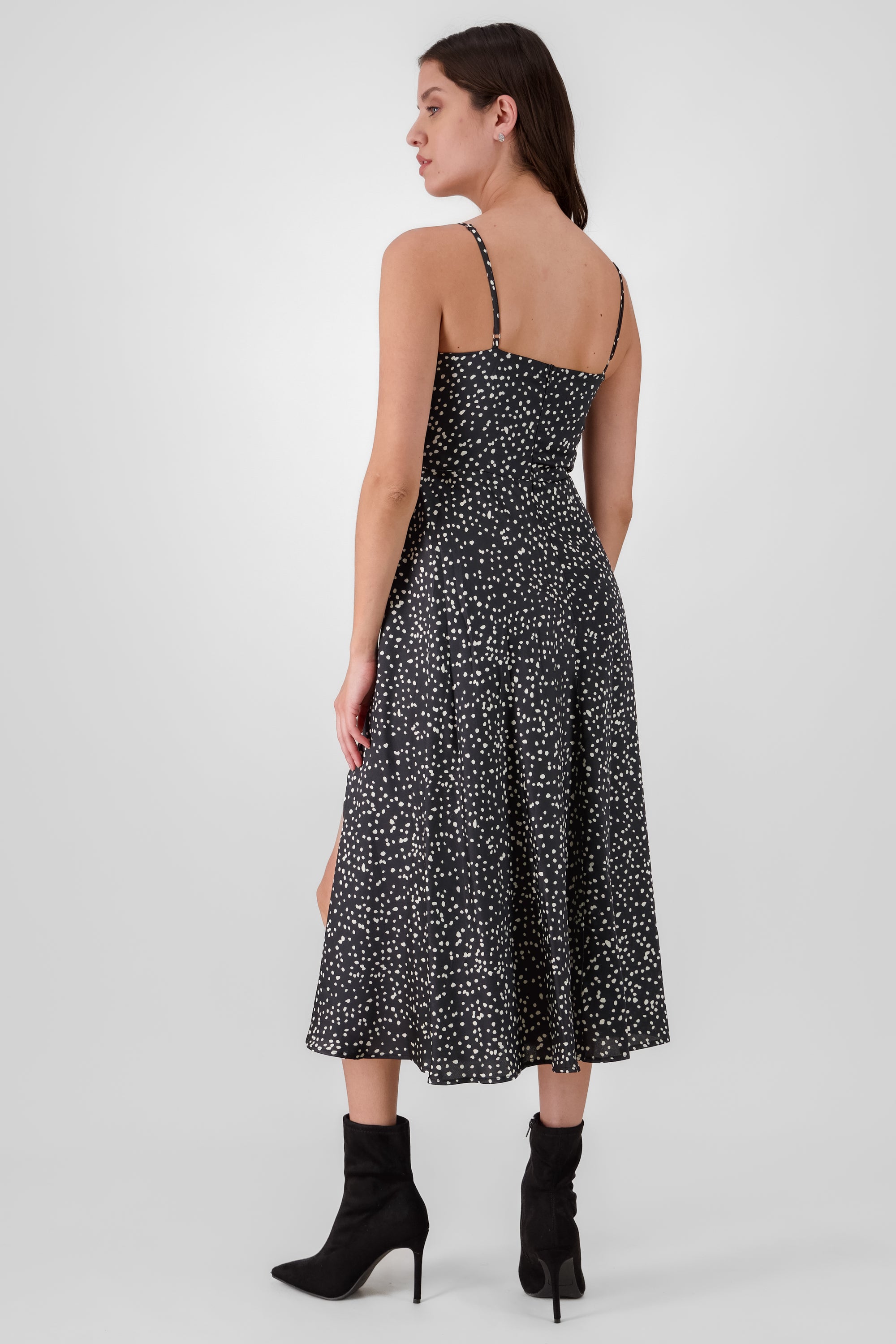 Vestido midi animal print NEGRO COMBO