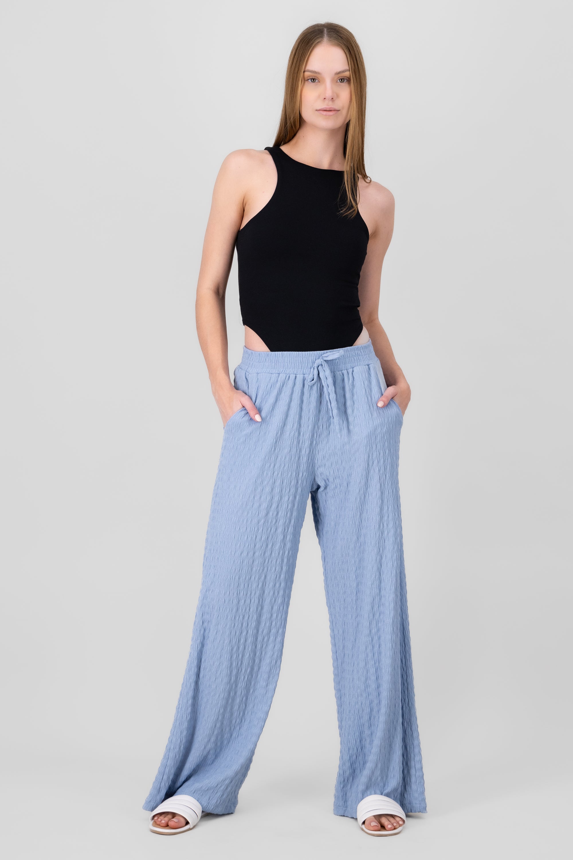 Pantalon fluido AZUL CIELO