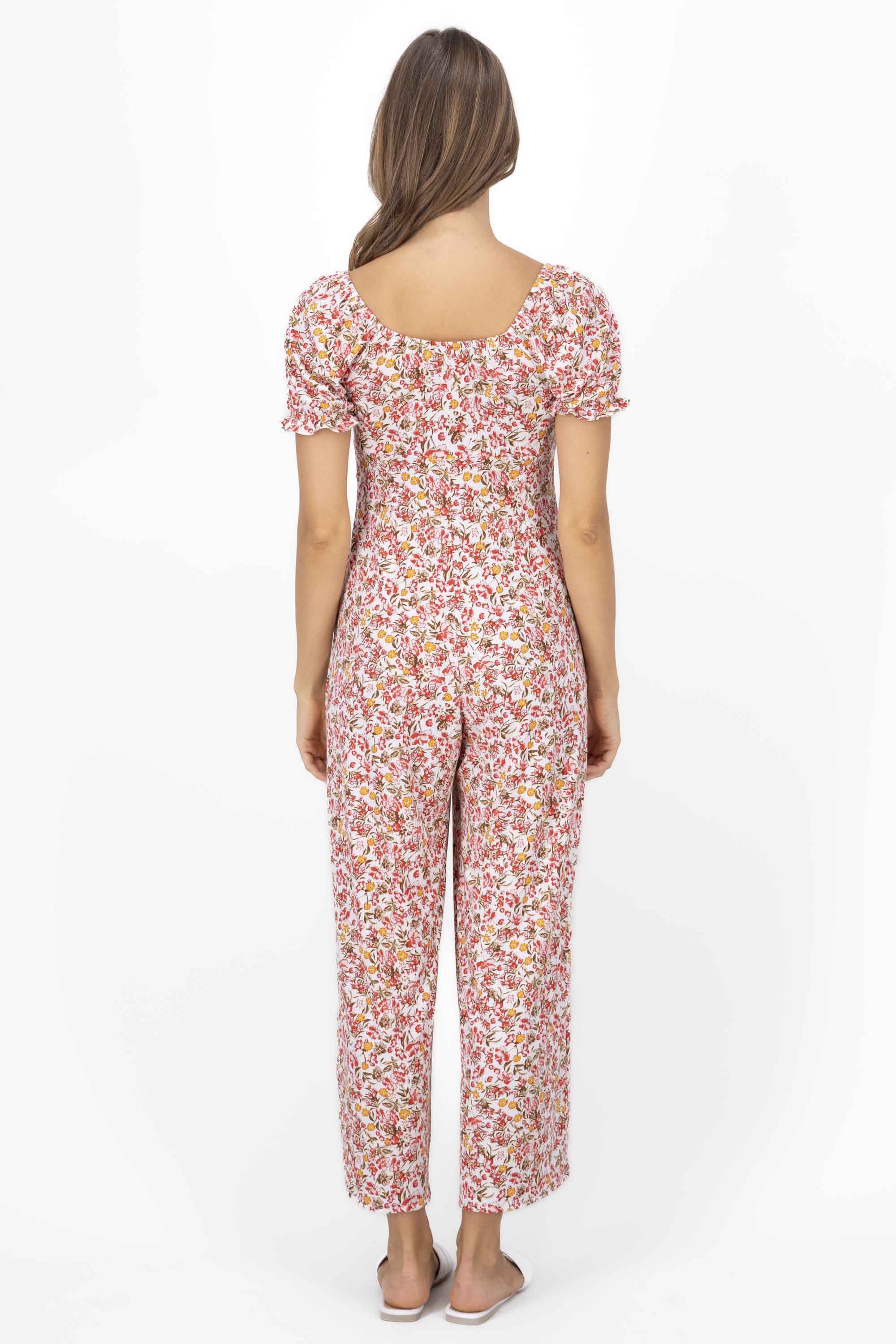 Jumpsuit estampado mini flores ROJO COMBO