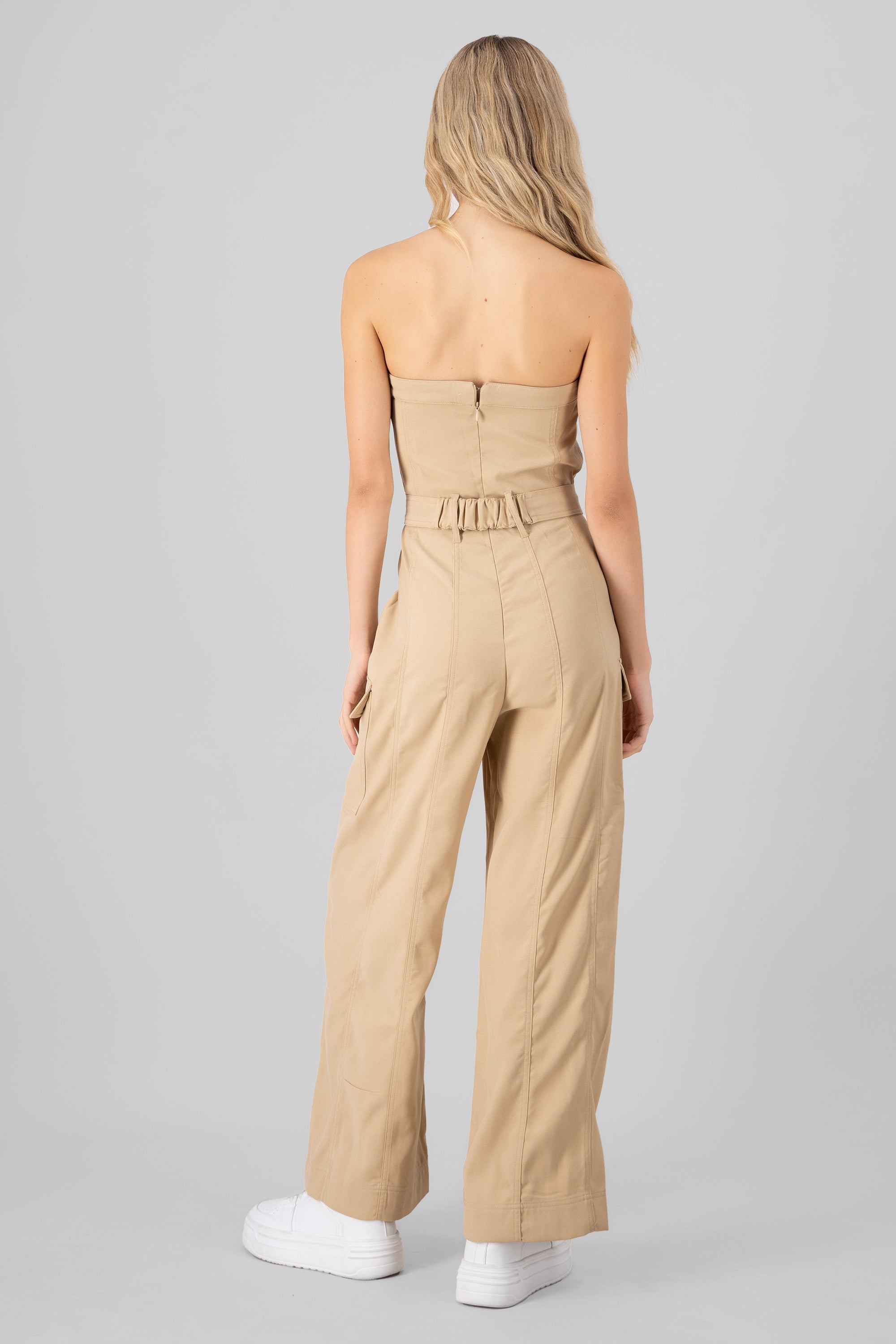 Jumpsuit liso cargo CAMELLO