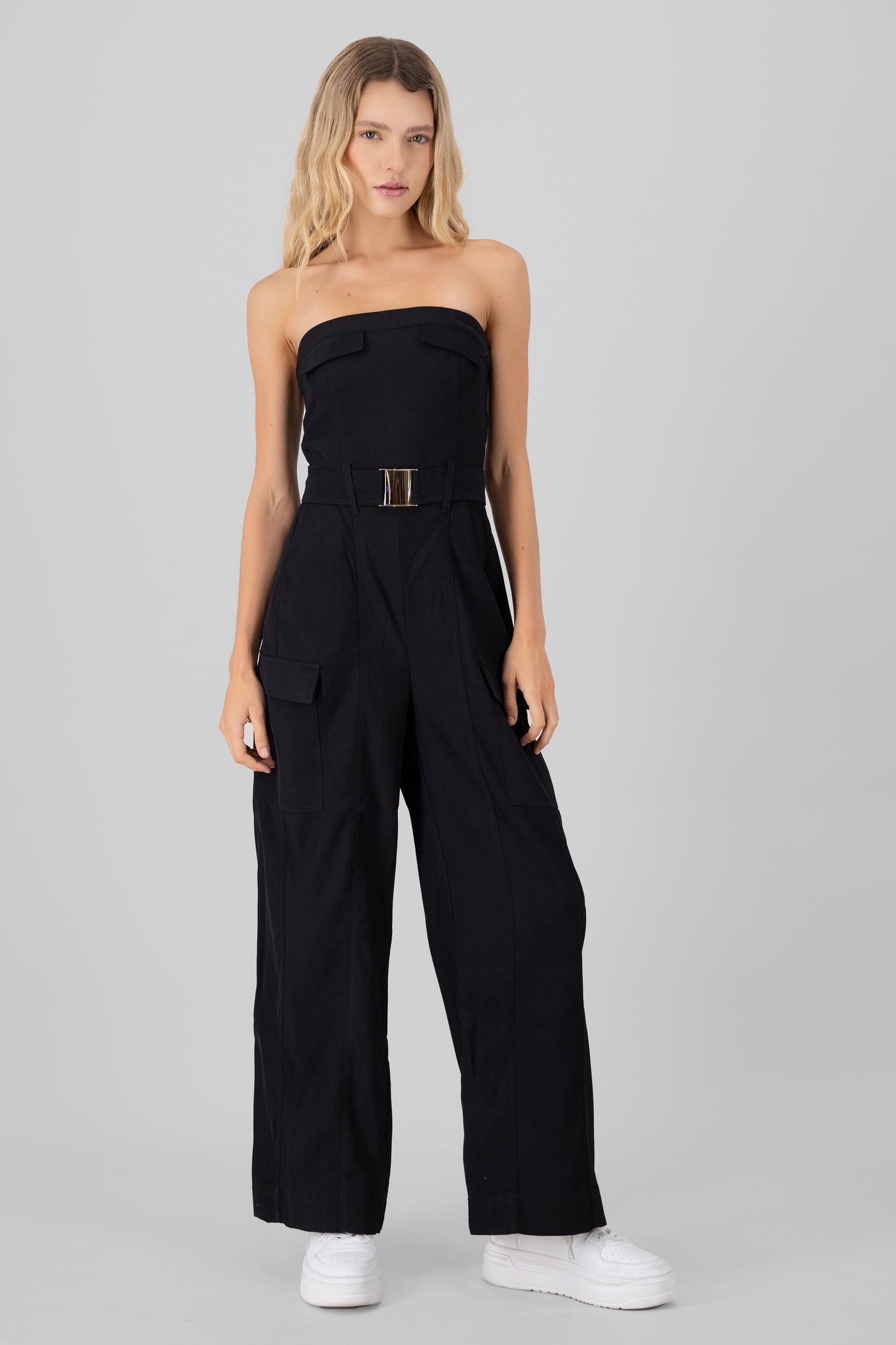 Jumpsuit liso cargo NEGRO