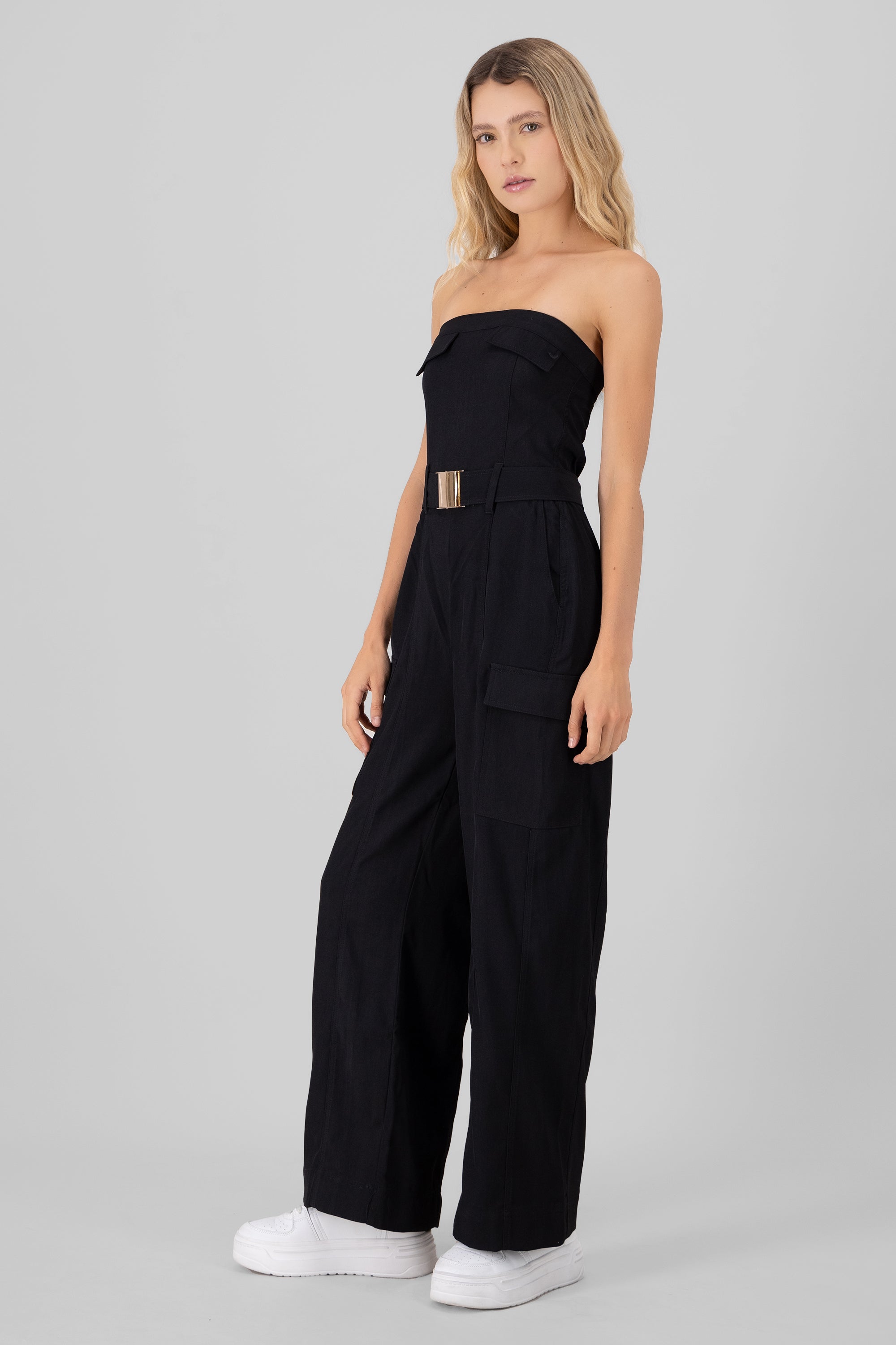 Jumpsuit liso cargo NEGRO