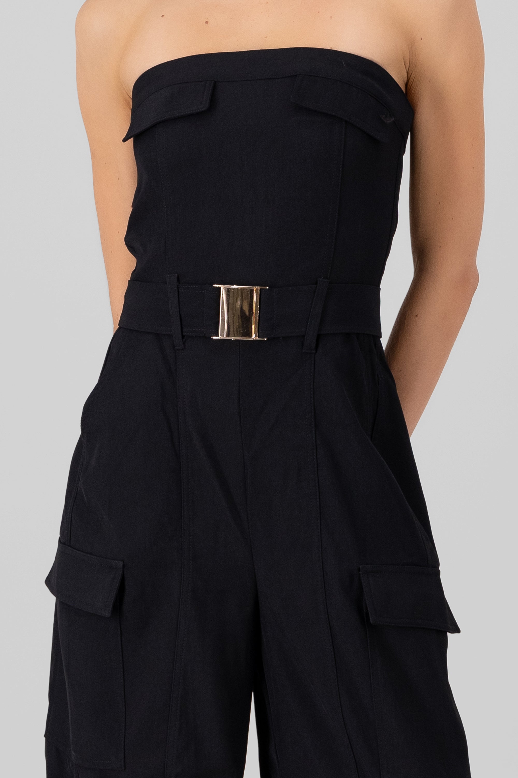 Jumpsuit liso cargo NEGRO