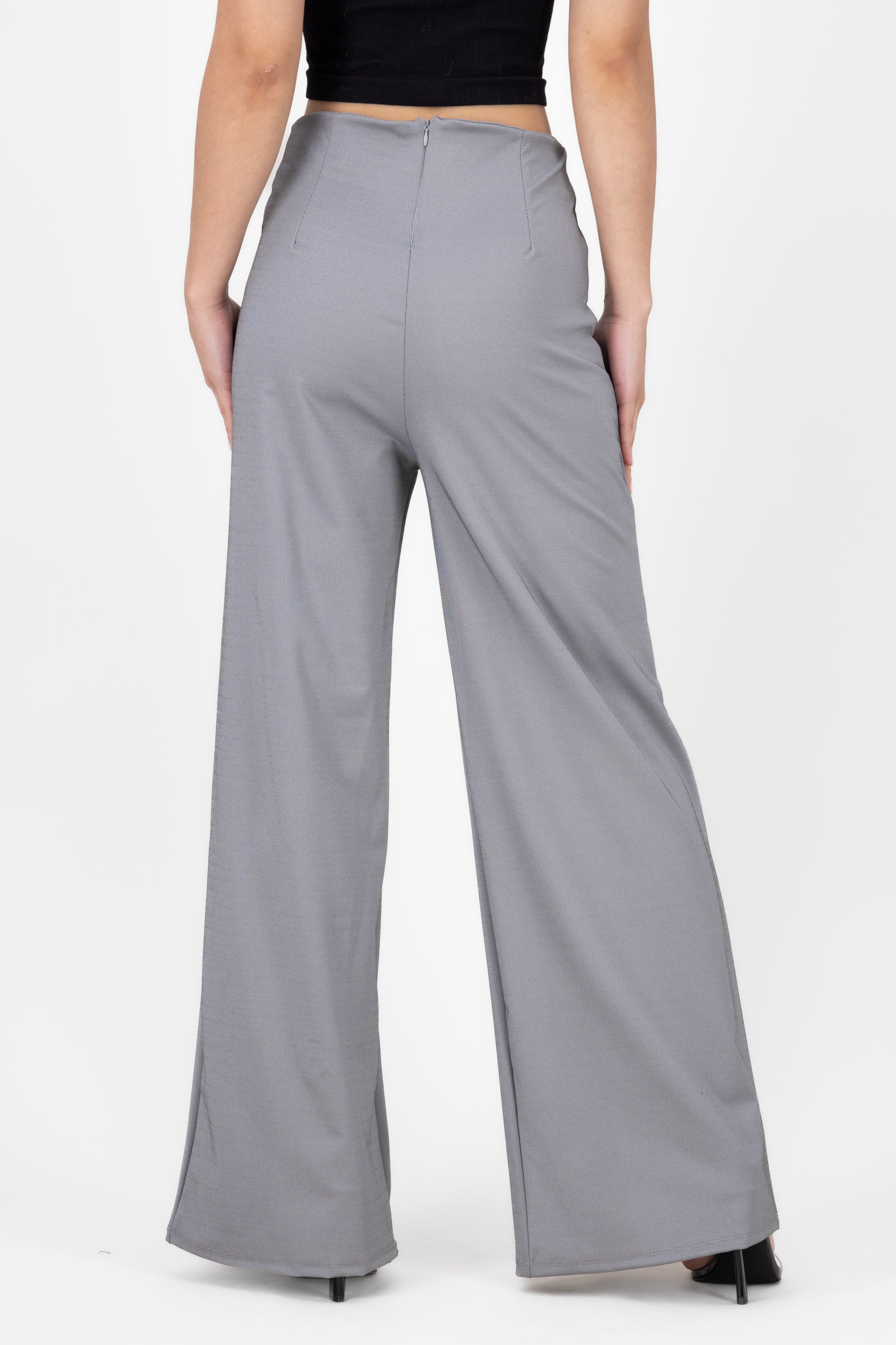 Pantalon pinzas amplio GRIS