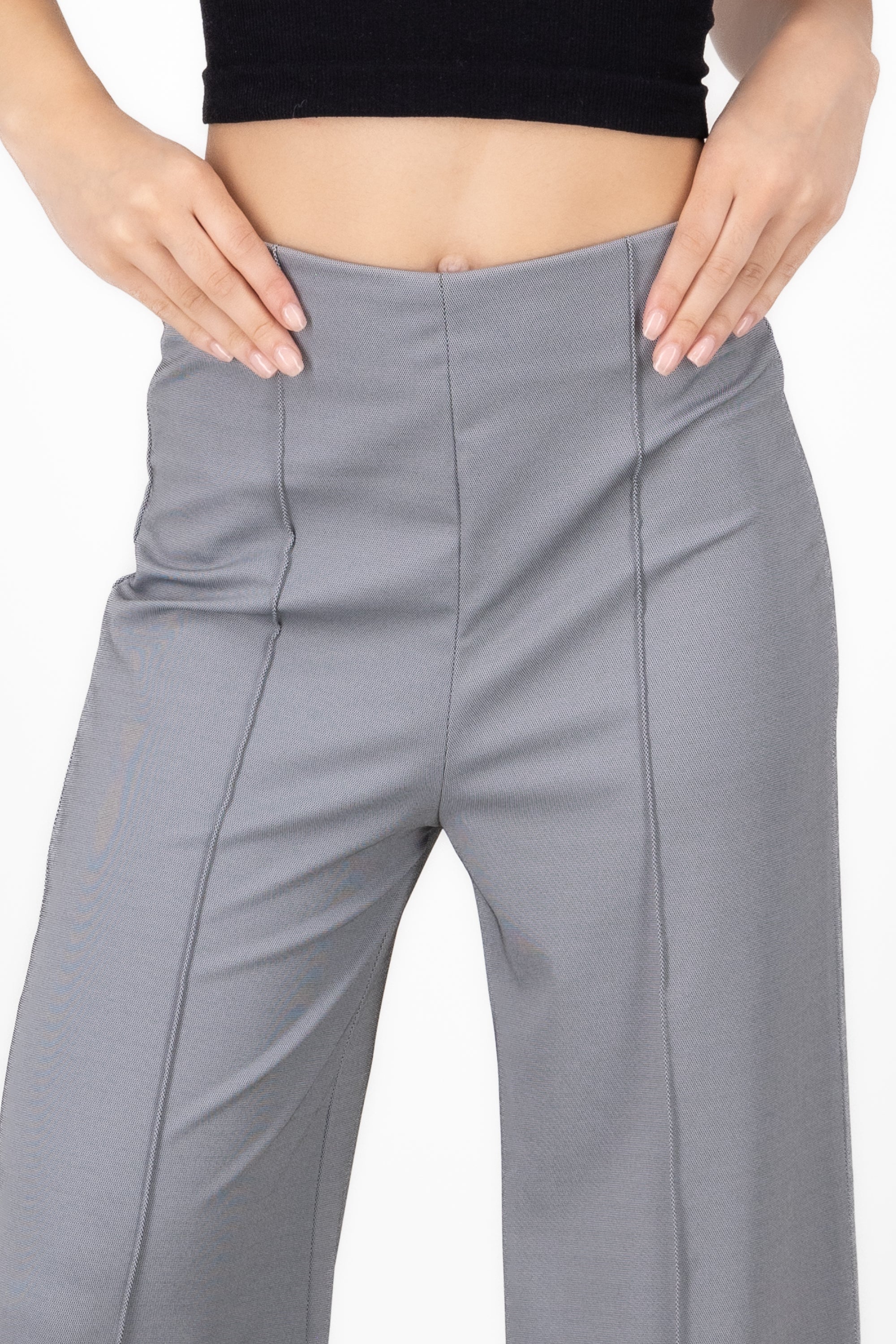 Pantalon pinzas amplio GRIS