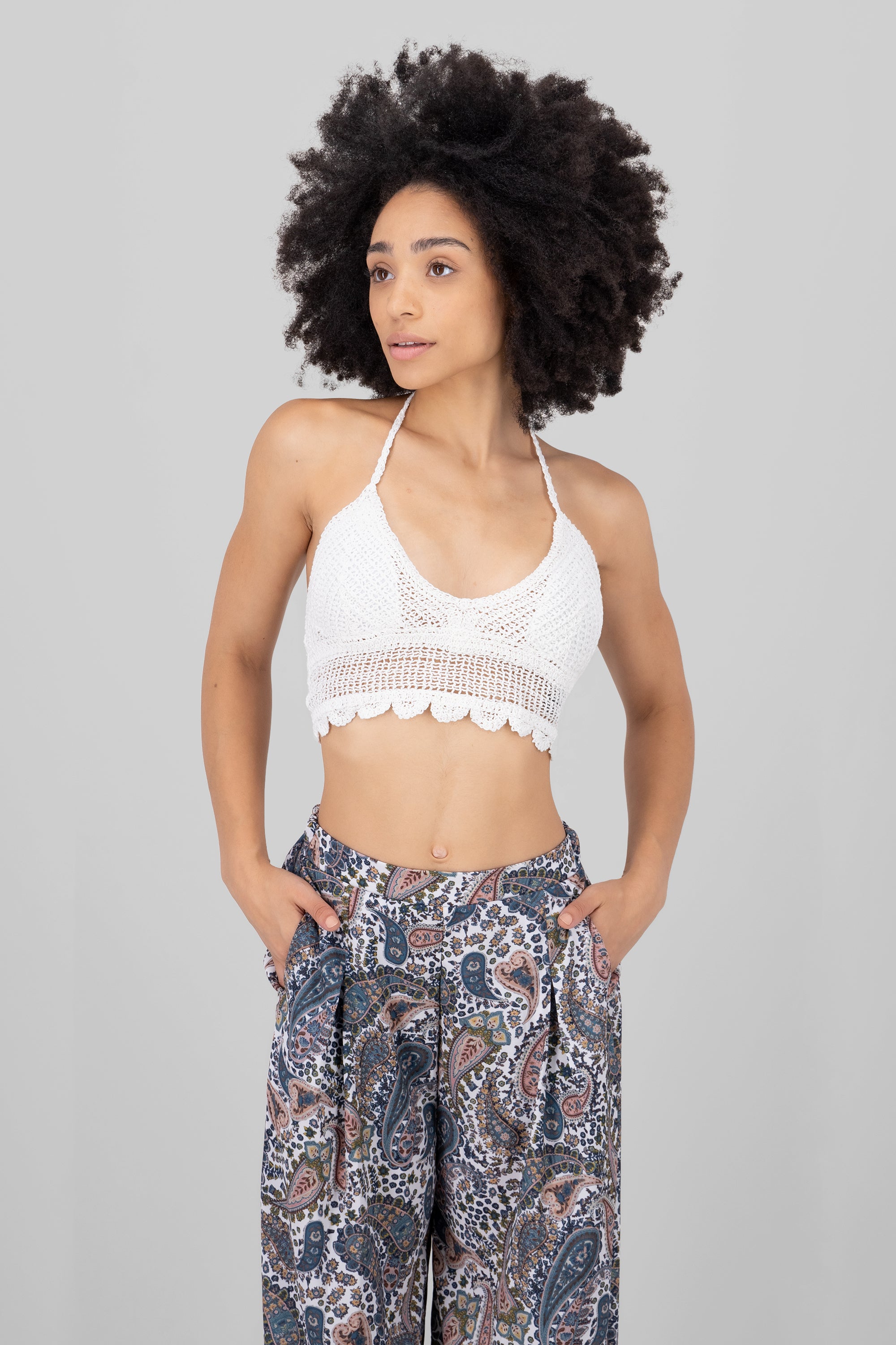 Top crochet liso BLANCO