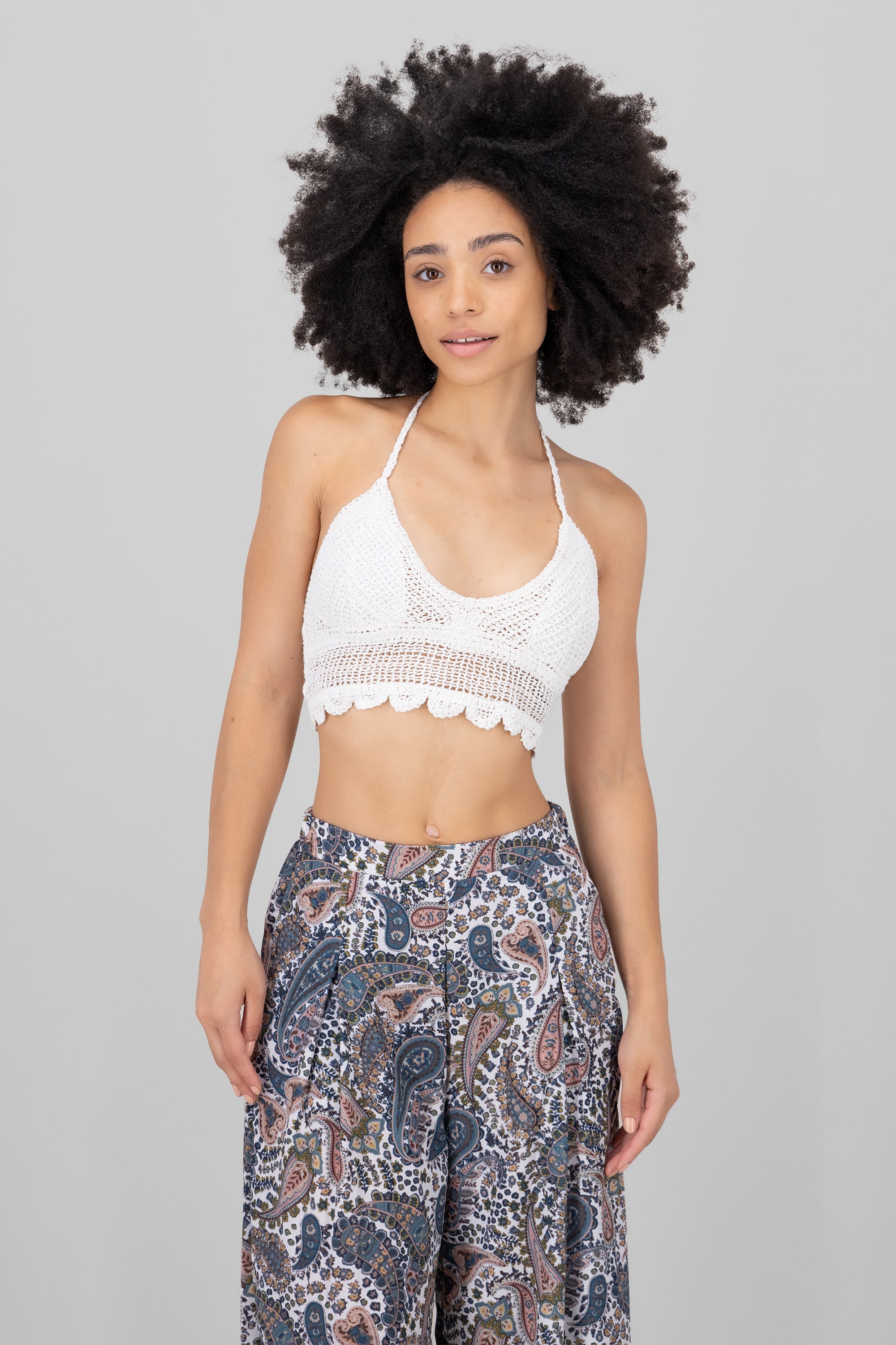 Top crochet liso BLANCO