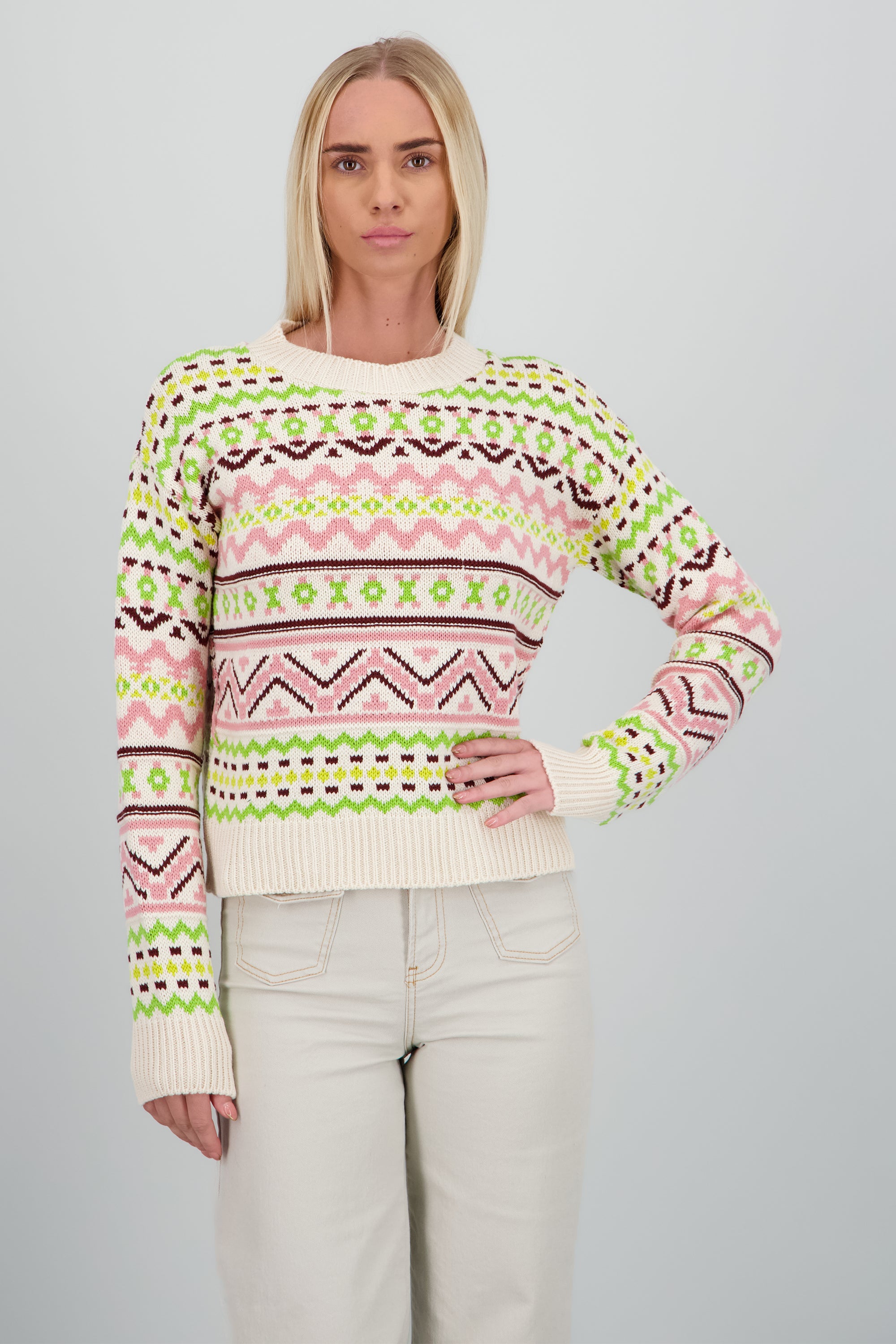Sueter navideño grecas ROSA COMBO