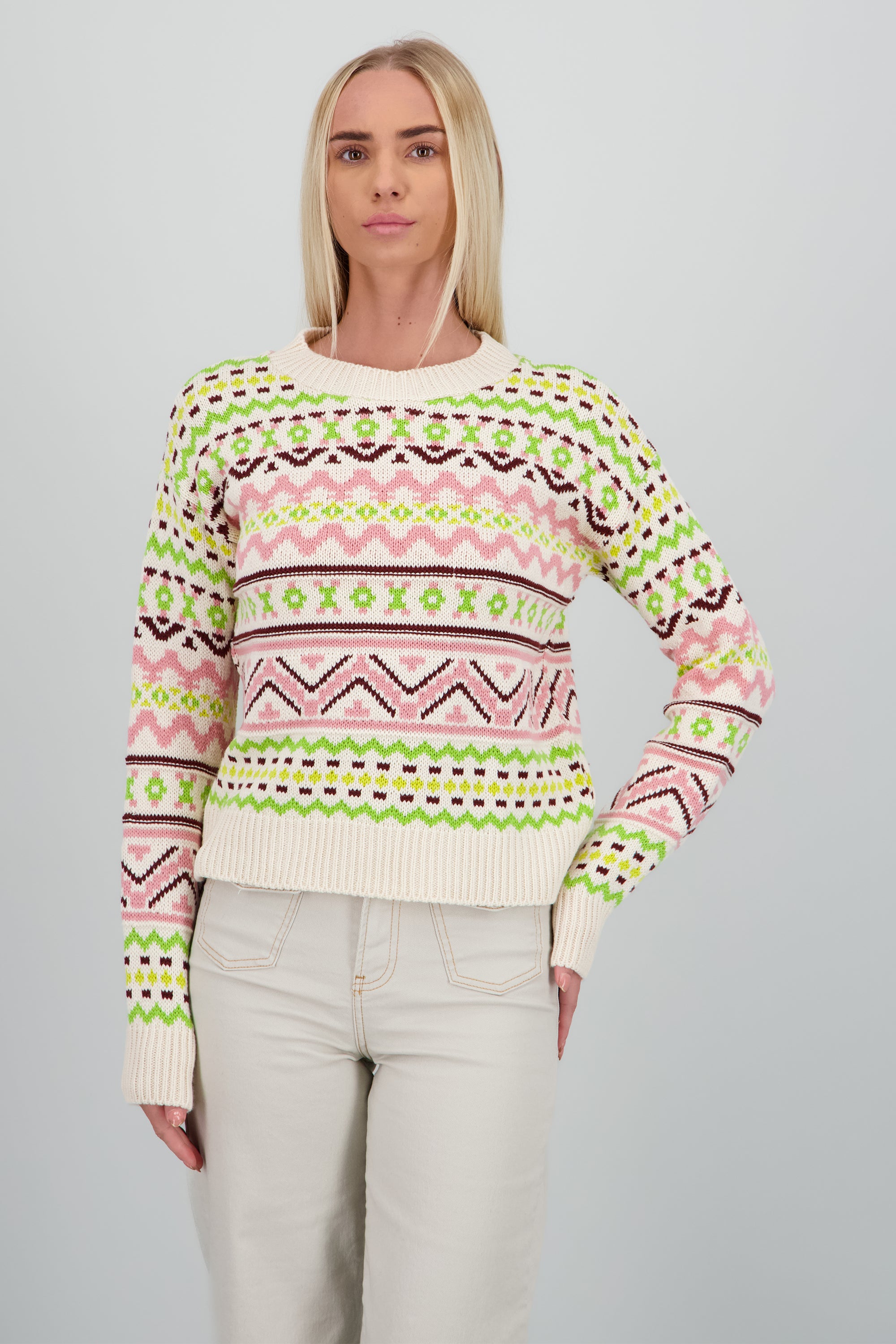 Sueter navideño grecas ROSA COMBO