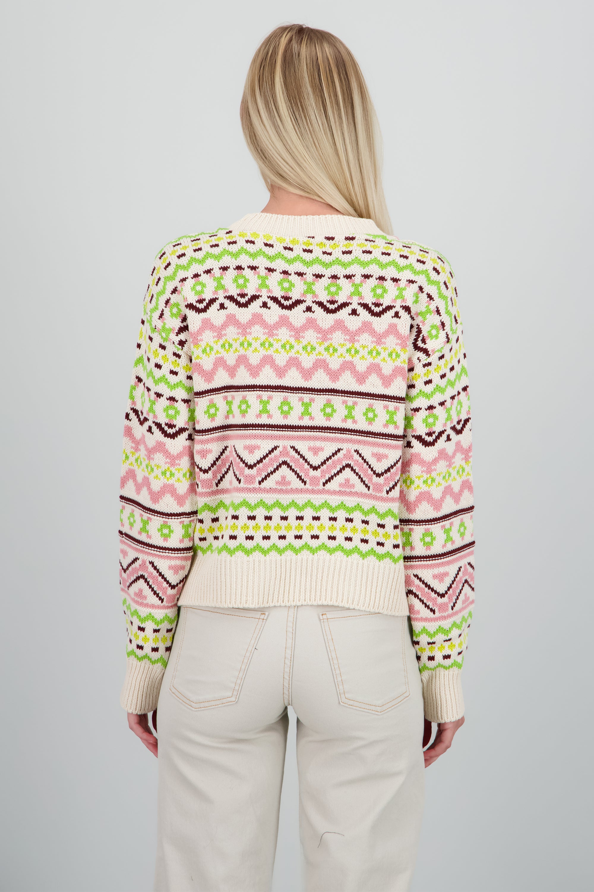 Sueter navideño grecas ROSA COMBO