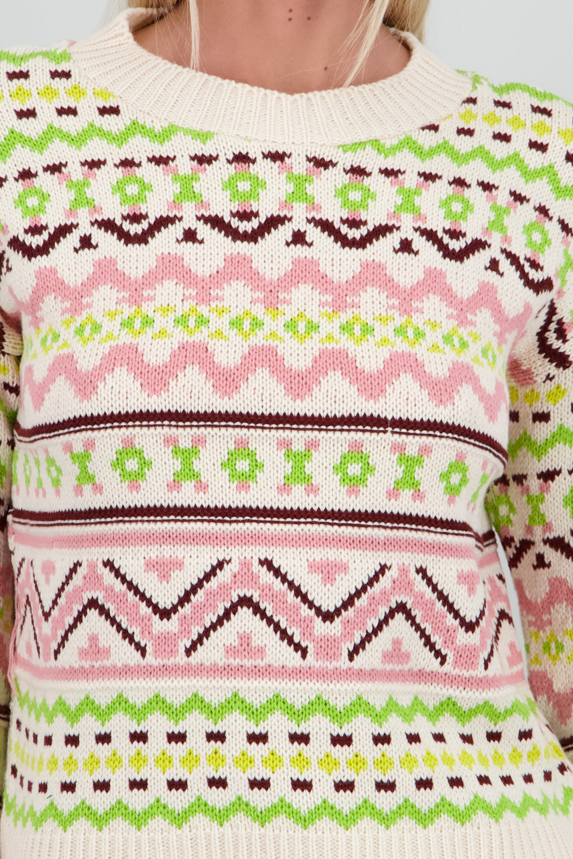 Sueter navideño grecas ROSA COMBO