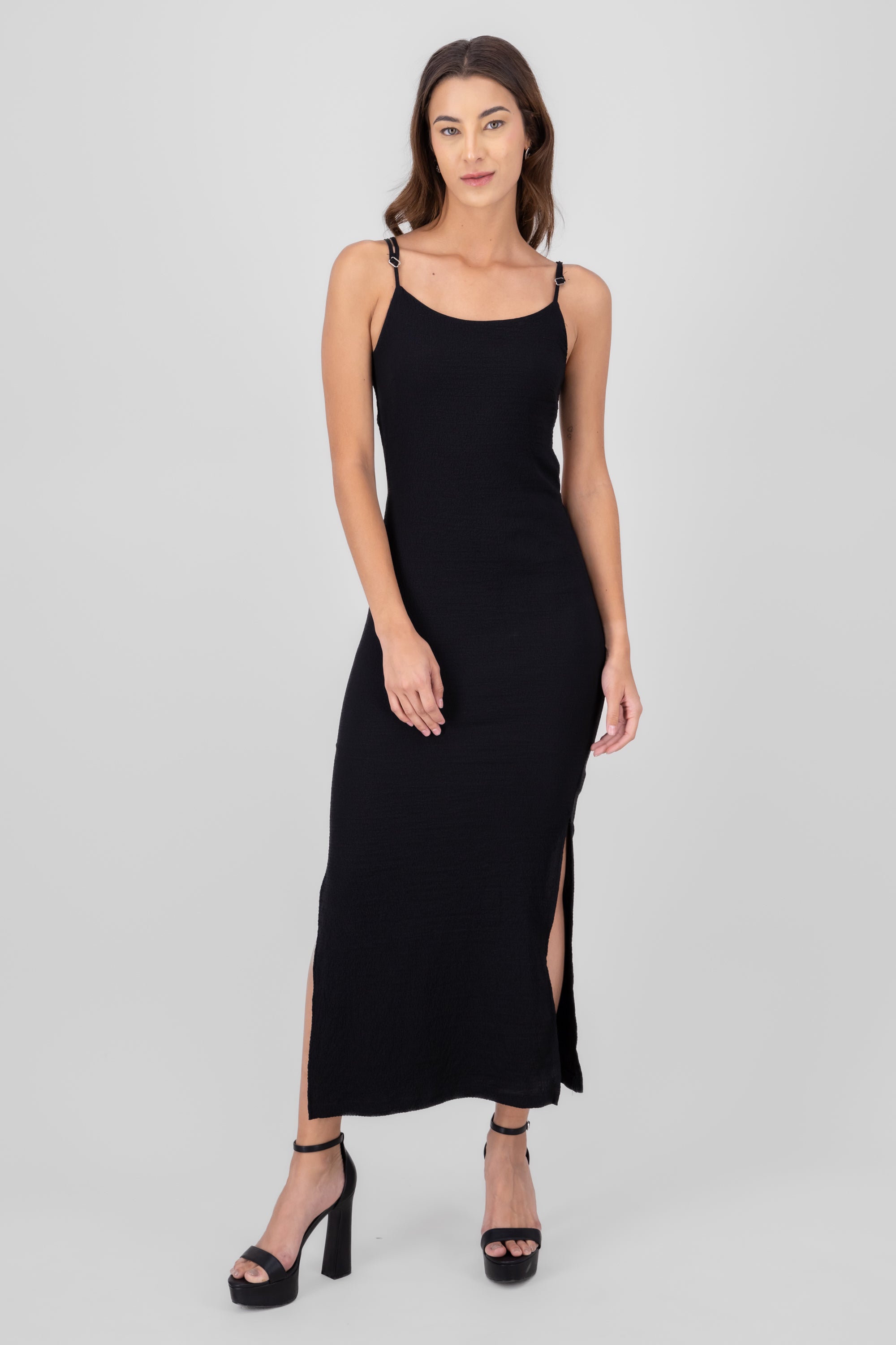 Vestido maxi escote espalda NEGRO