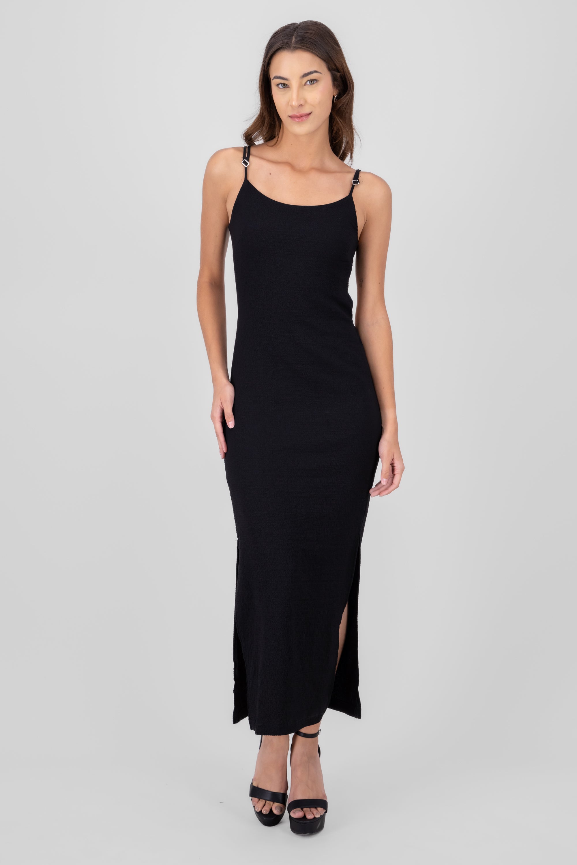 Vestido maxi escote espalda NEGRO