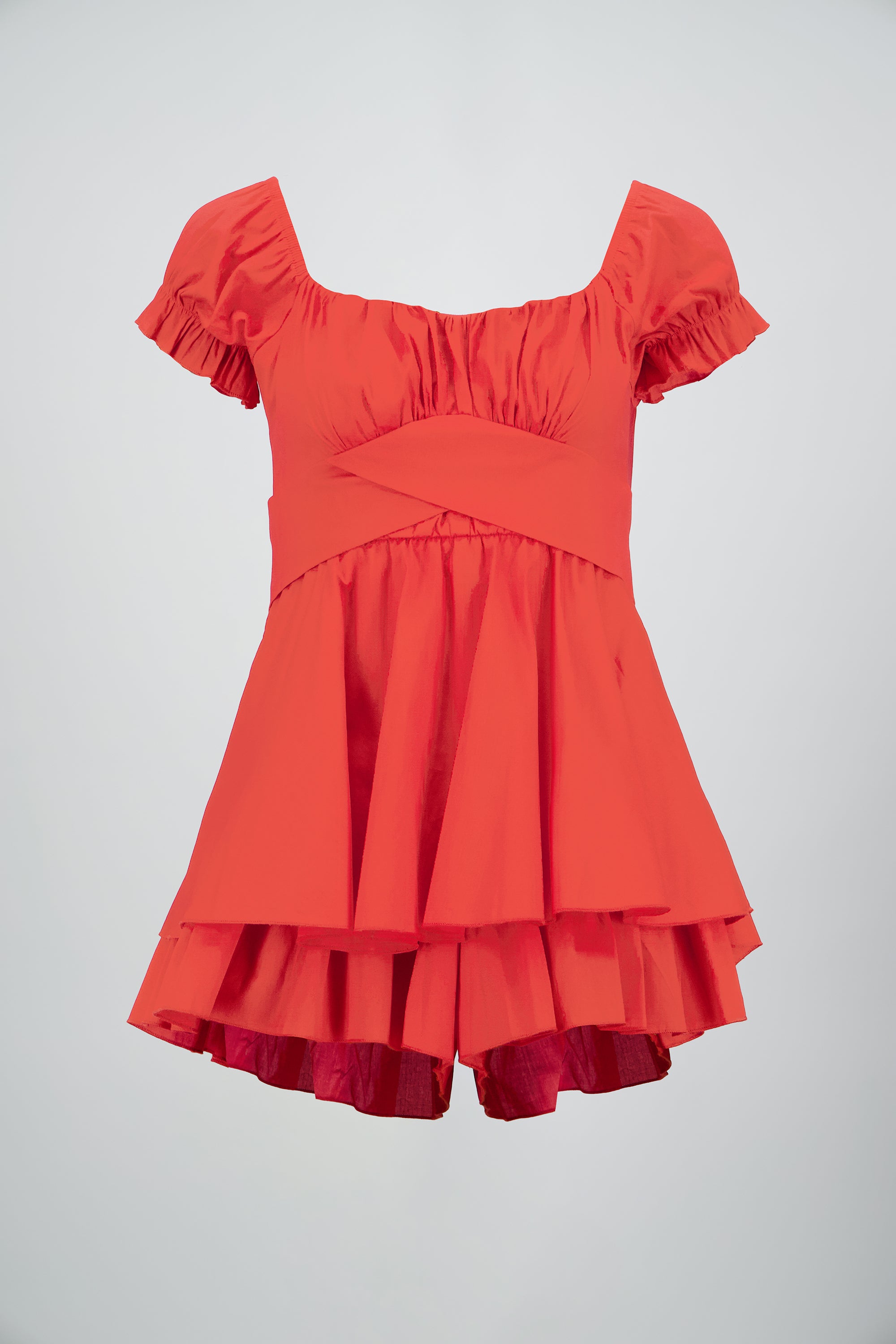 Vestido olanes manga corta ROJO