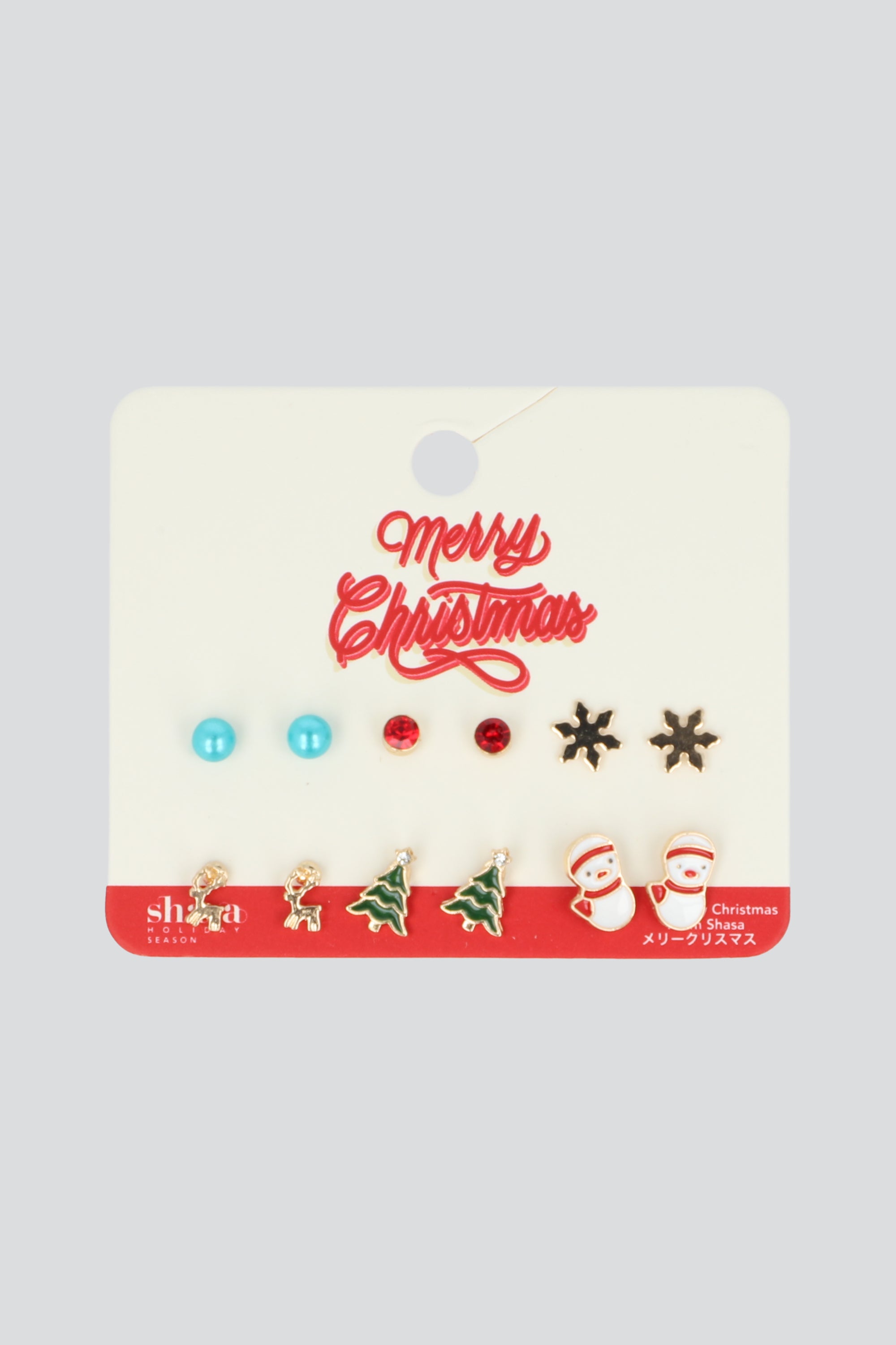 Set 6 pares aretes navideños VERDE