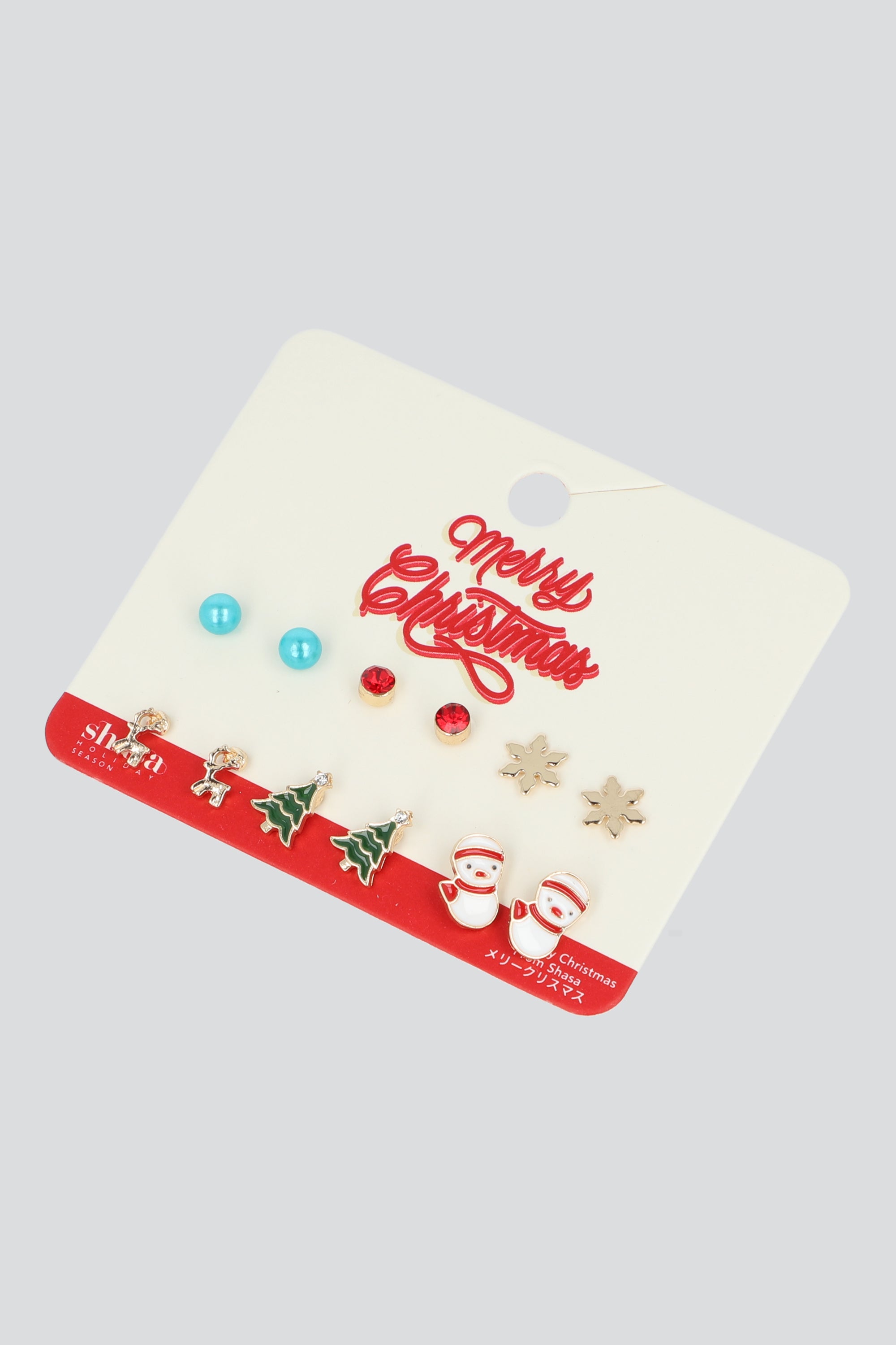 Set 6 pares aretes navideños VERDE